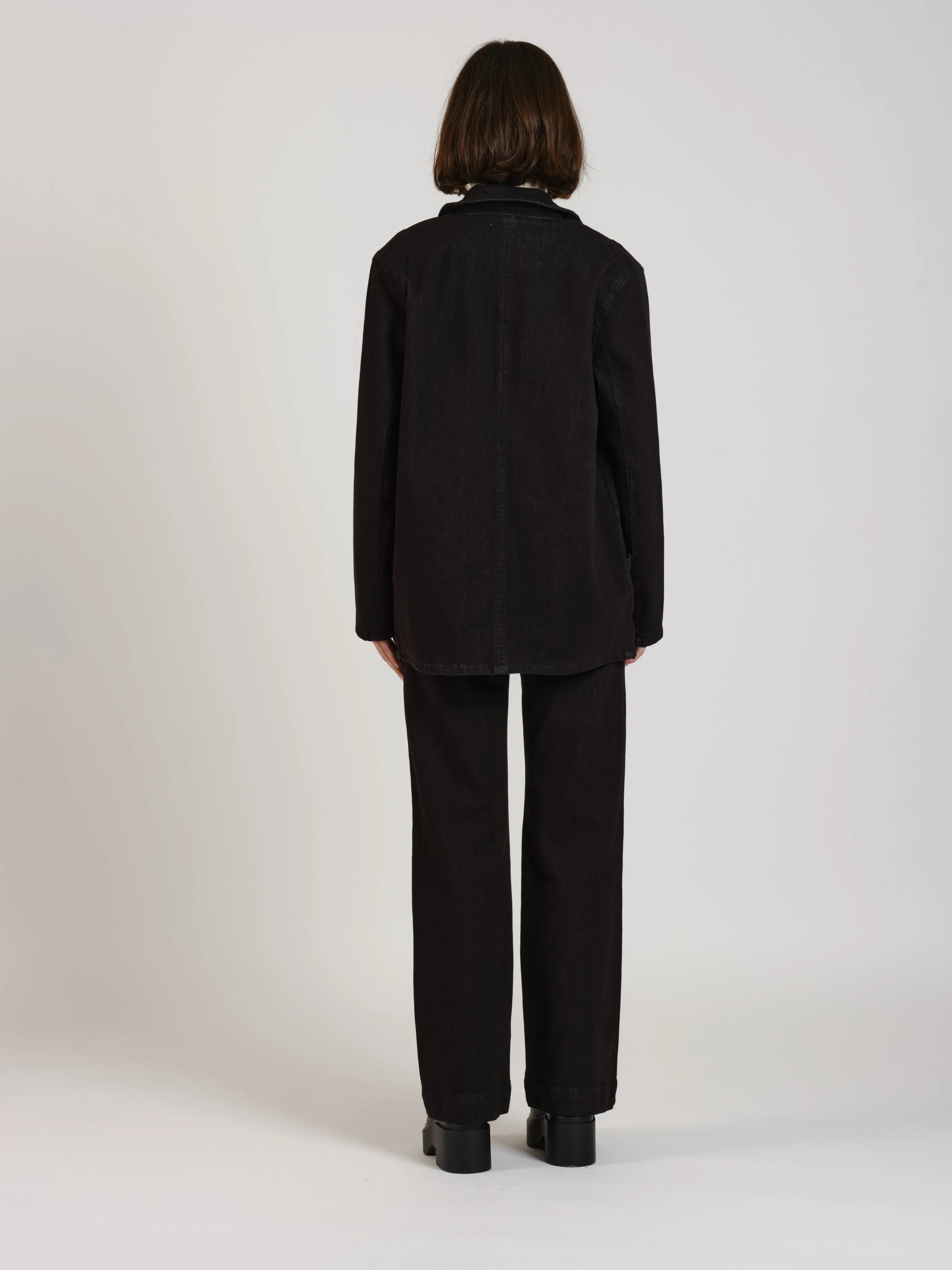 Veste en jeans INES femme, BLACK, taille XS, porté par Léa (1m70) – photo 4