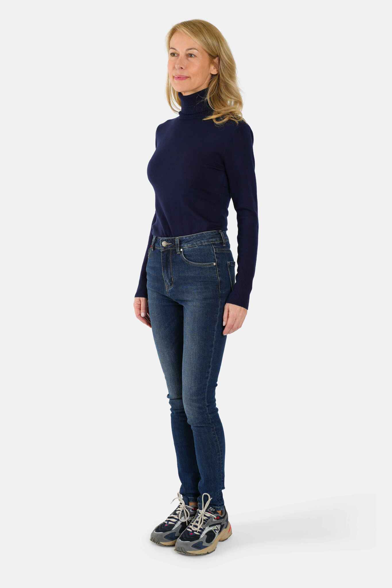 Jean skinny taille haute bleu JO femme, BLUE JEANS, taille 26, porté par Jessica (1m75) – photo 4