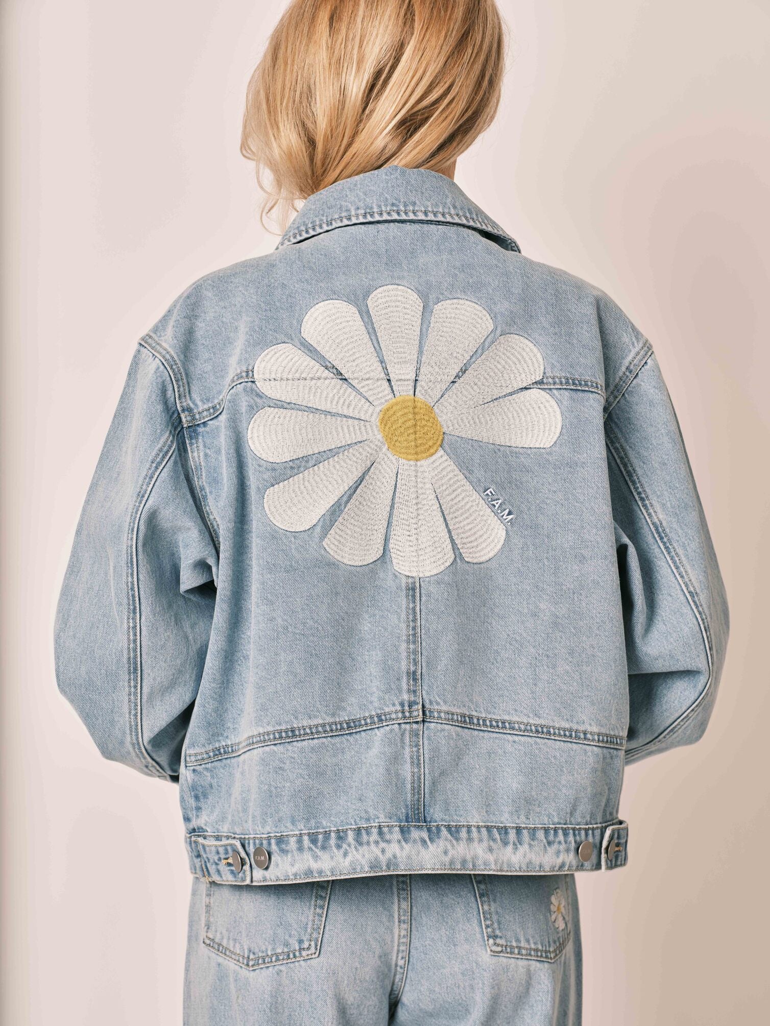 Jacket Veste Jean Femme Oversize VICKY EMBRO Oversized Flower