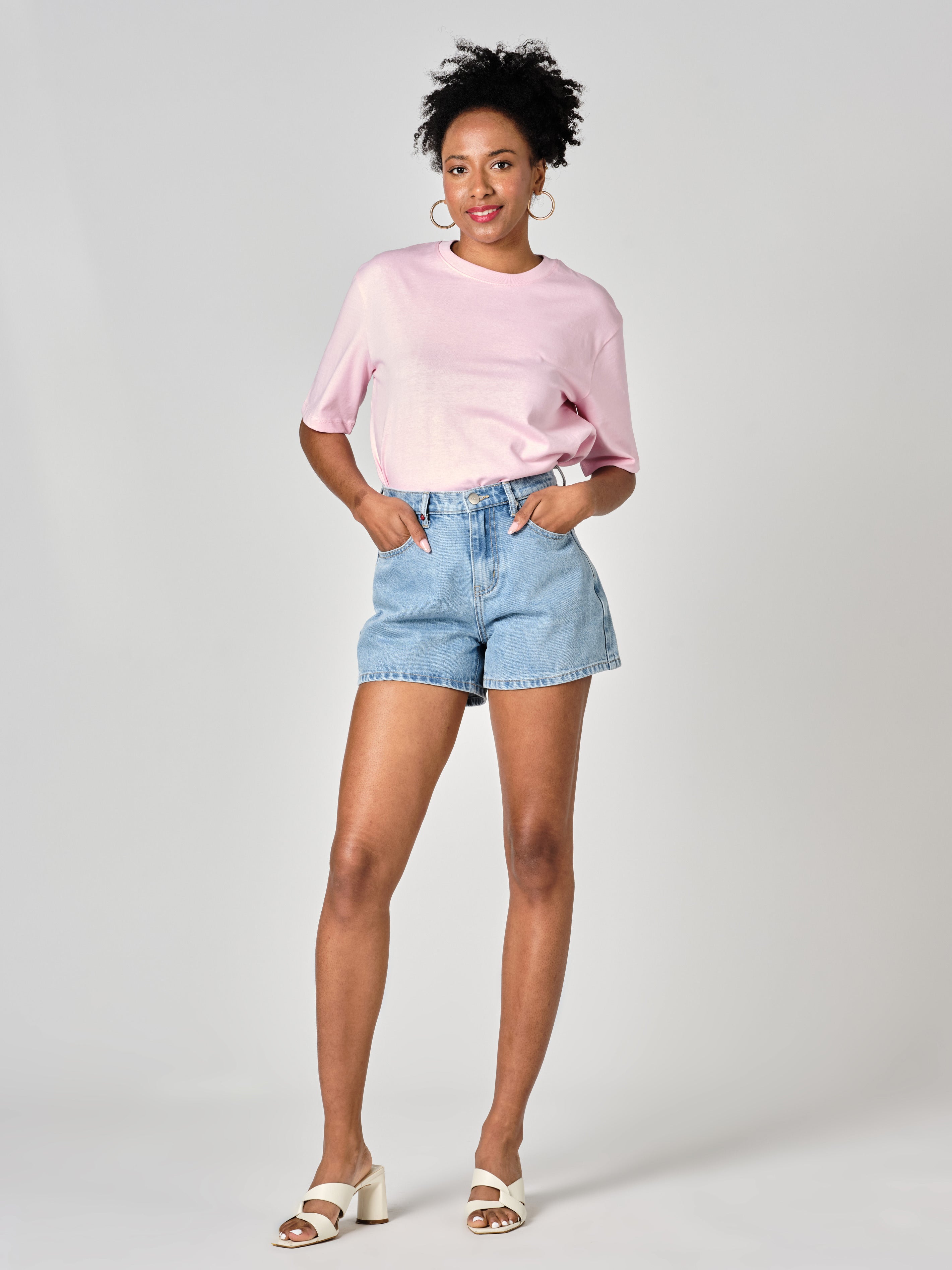 Short court bleu ASHLEY en 100% Coton – F.A.M. Paris