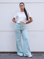 Jean large taille haute FLEURE