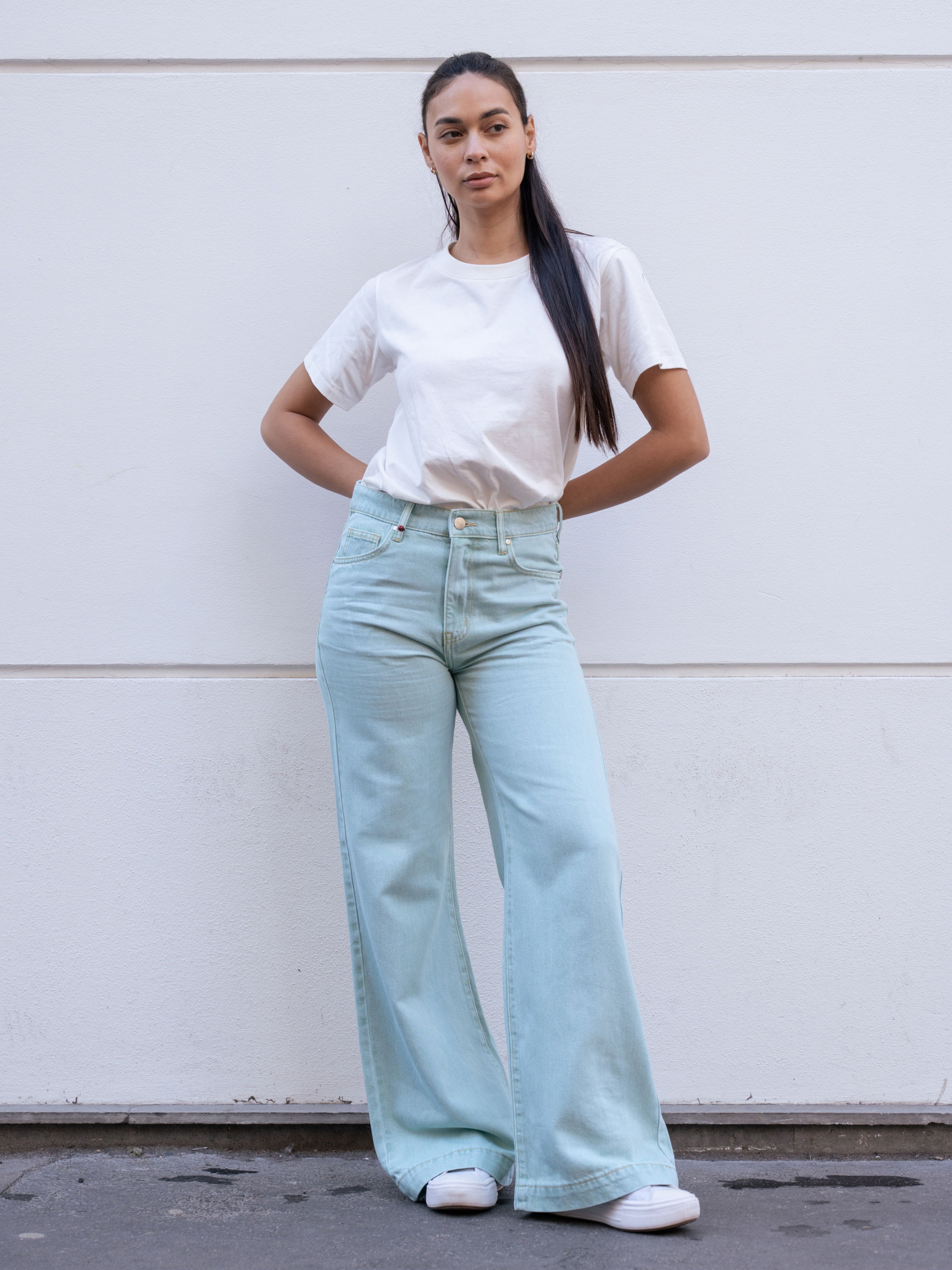 Jean large taille haute FLEURE