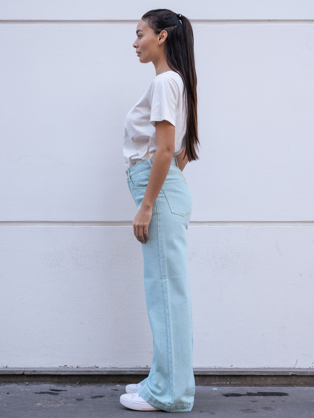 Jean large taille haute FLEURE