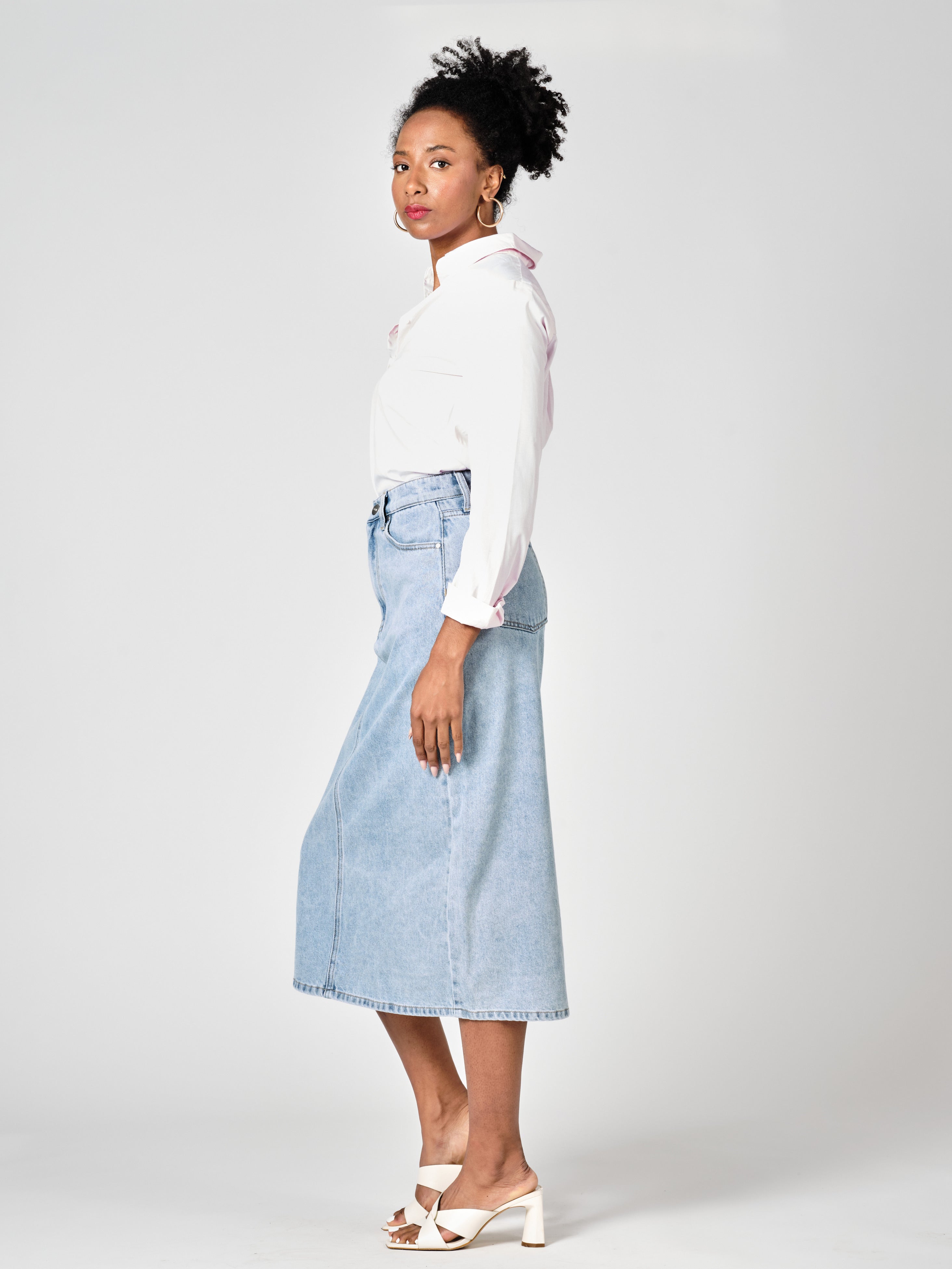 Jupe longue bleu AMBER