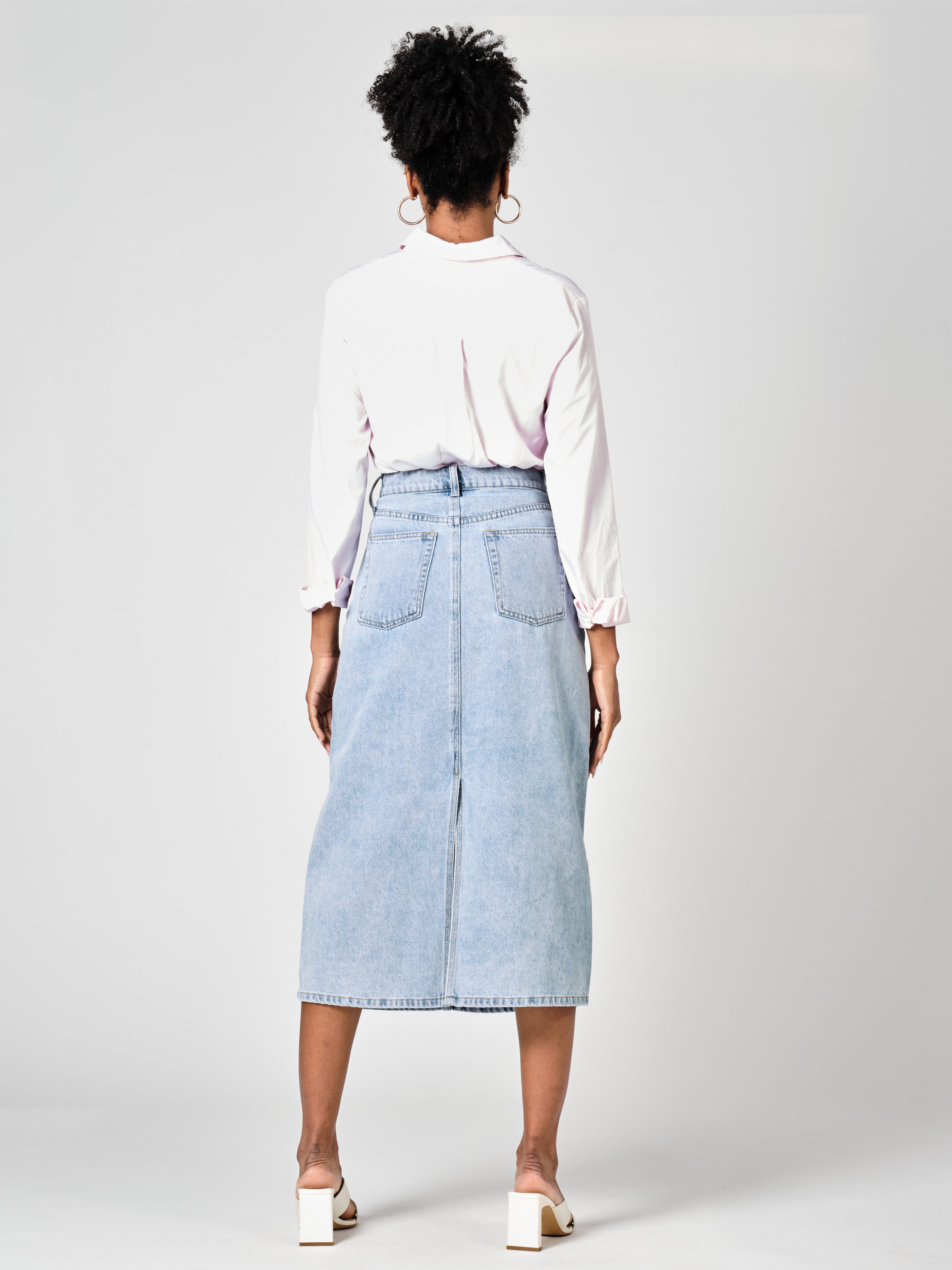 Jupe longue bleu AMBER