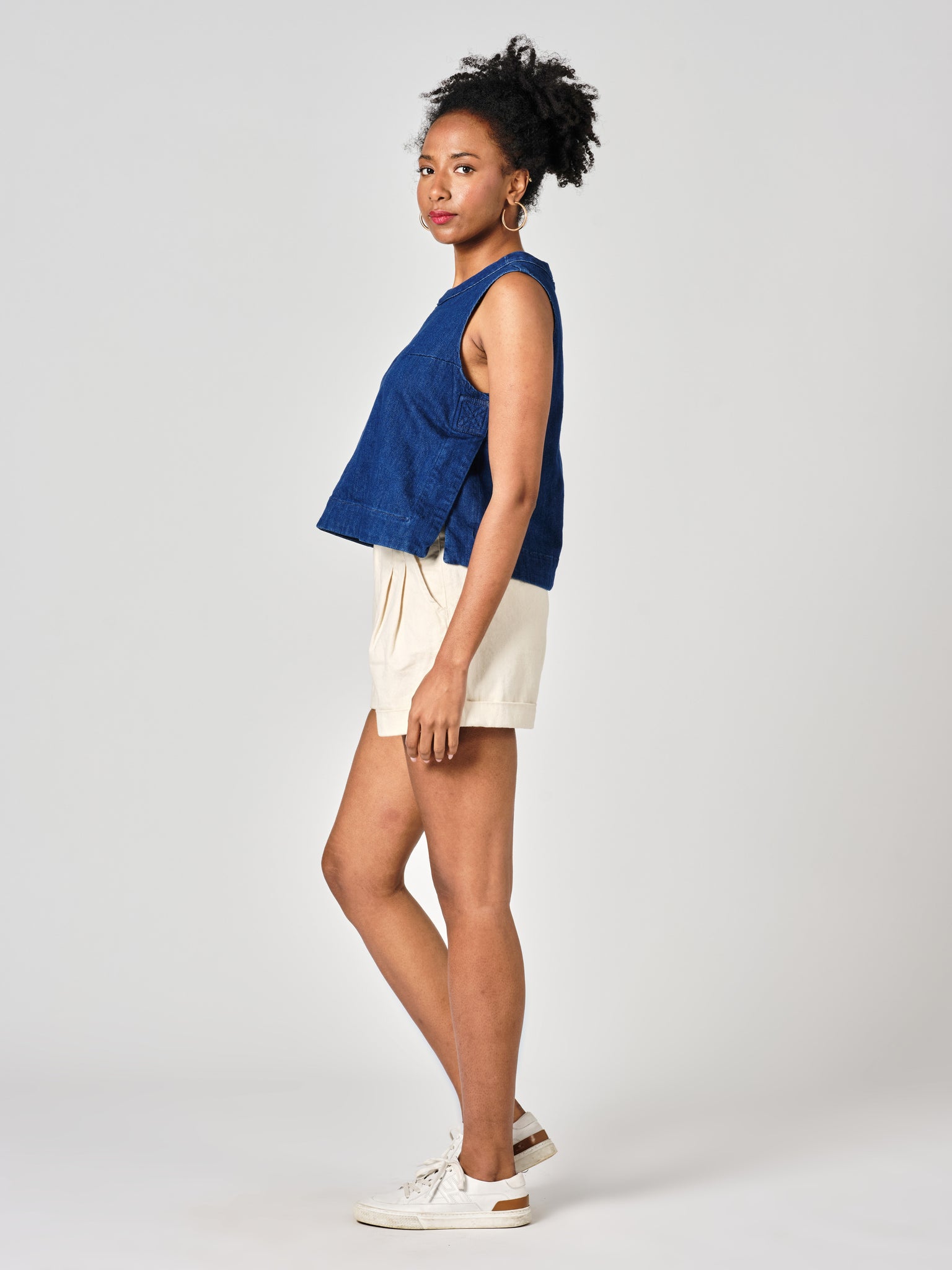 Short ample taille haute greige AMELIA