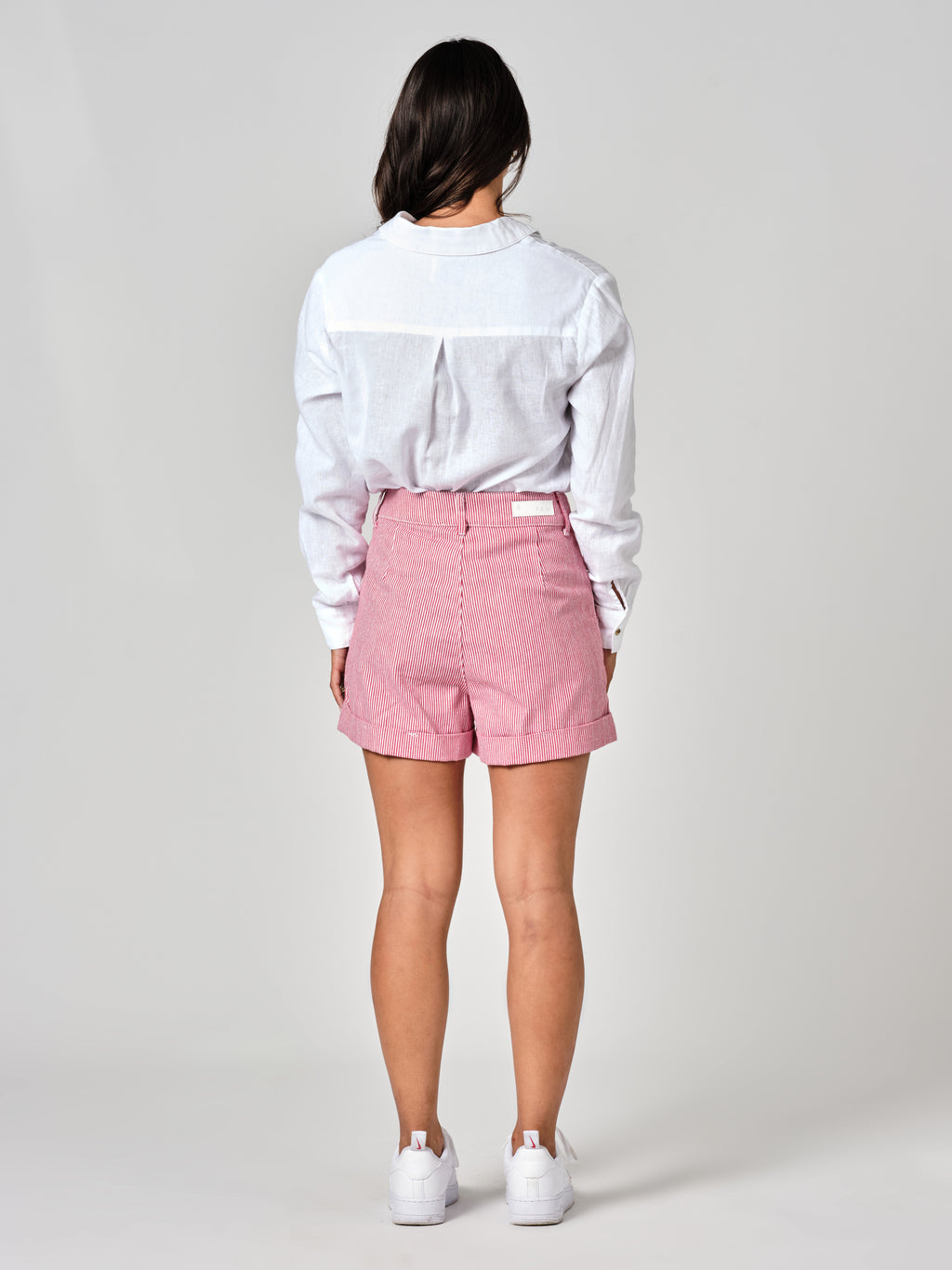 Short à pinces red AMELIA STRIPE