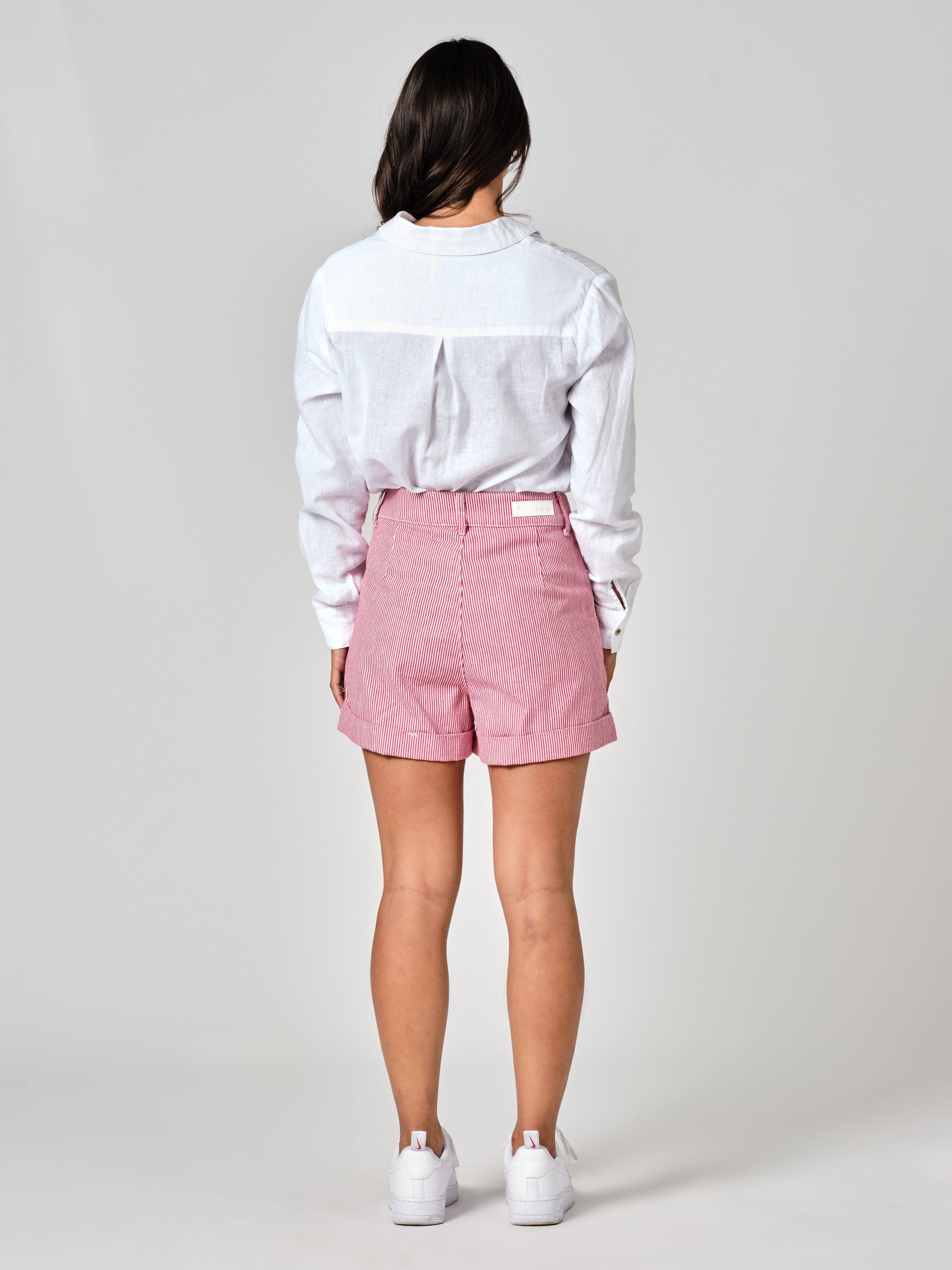 Short à pinces red AMELIA STRIPE