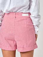 Short à pinces red AMELIA STRIPE