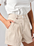Short à pinces sand AMELIA STRIPE