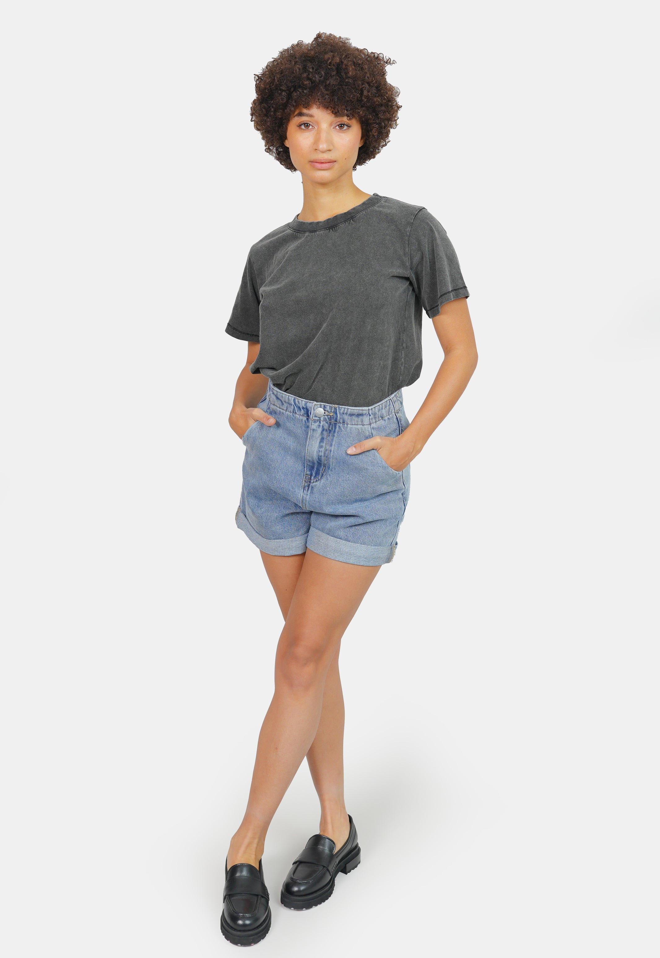 Short en jean taille élastiquée AMY