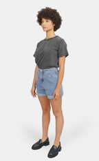 AMY elasticated waist denim shorts