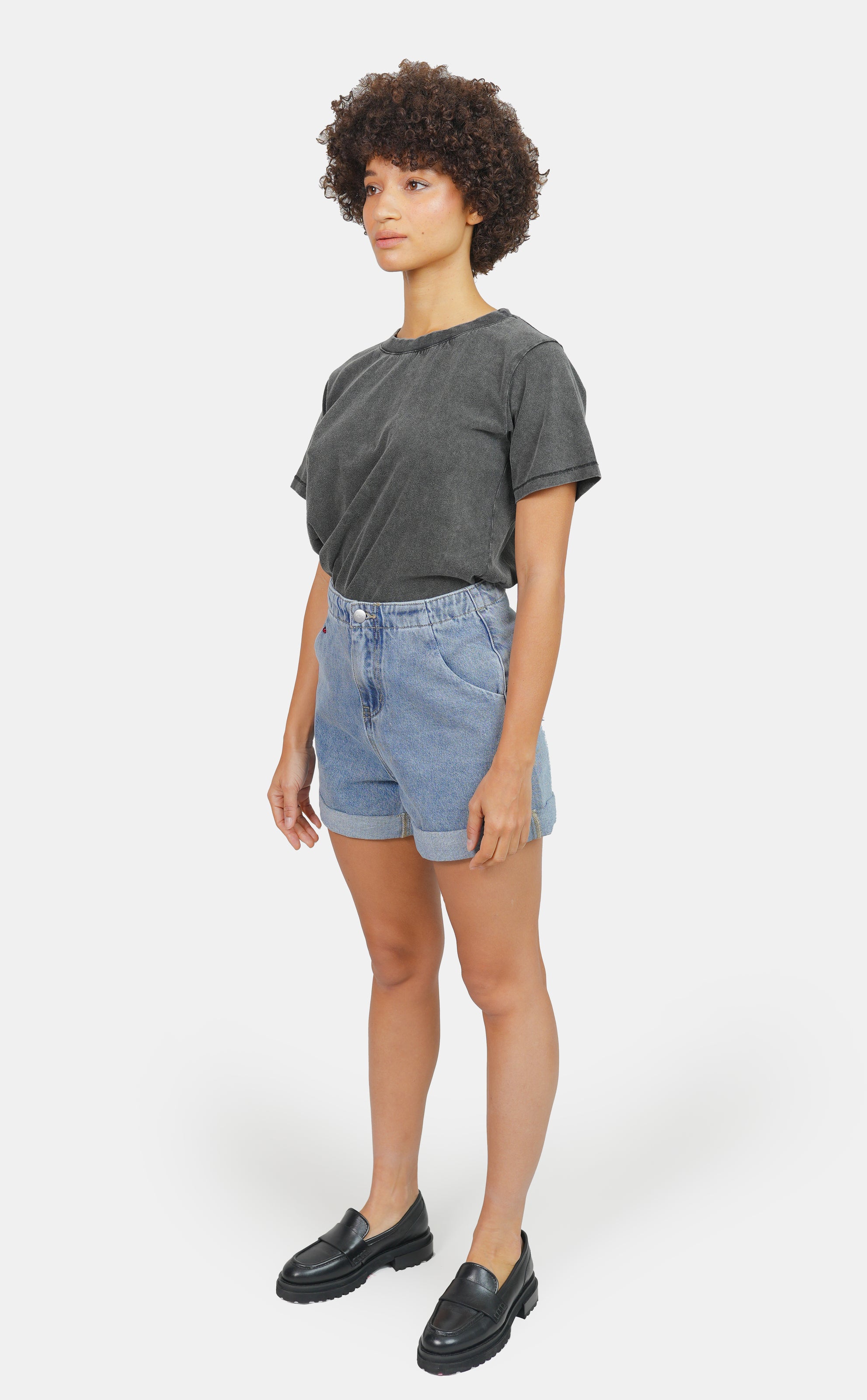 Short en jean taille élastiquée AMY