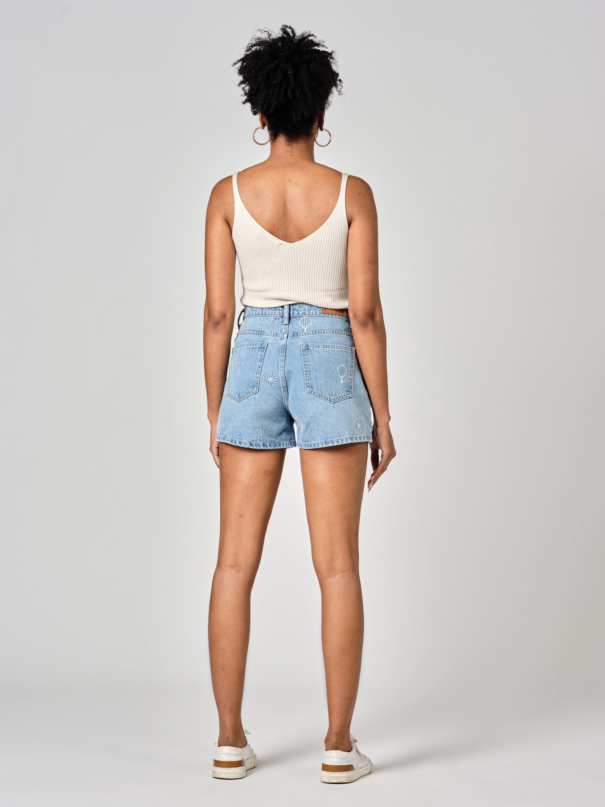 Short bleu ASHLEY EMBRO