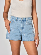 Short bleu ASHLEY EMBRO
