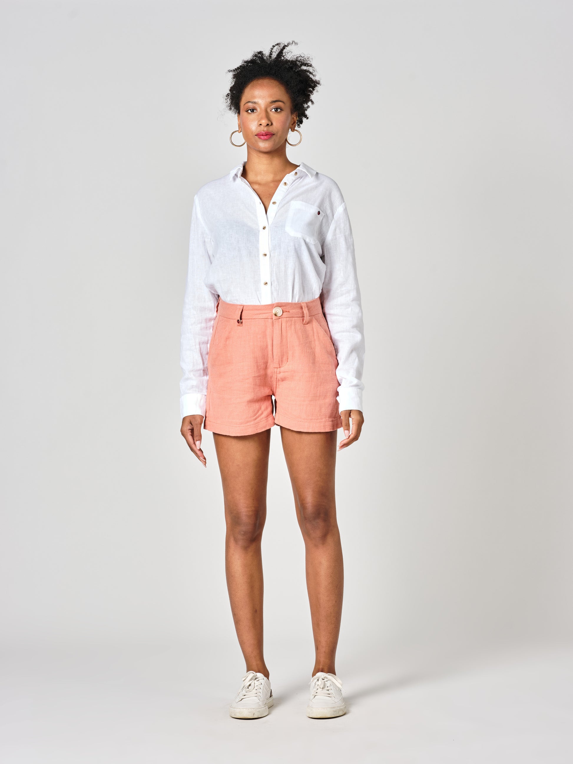 Short court taille haute safran AXELLE
