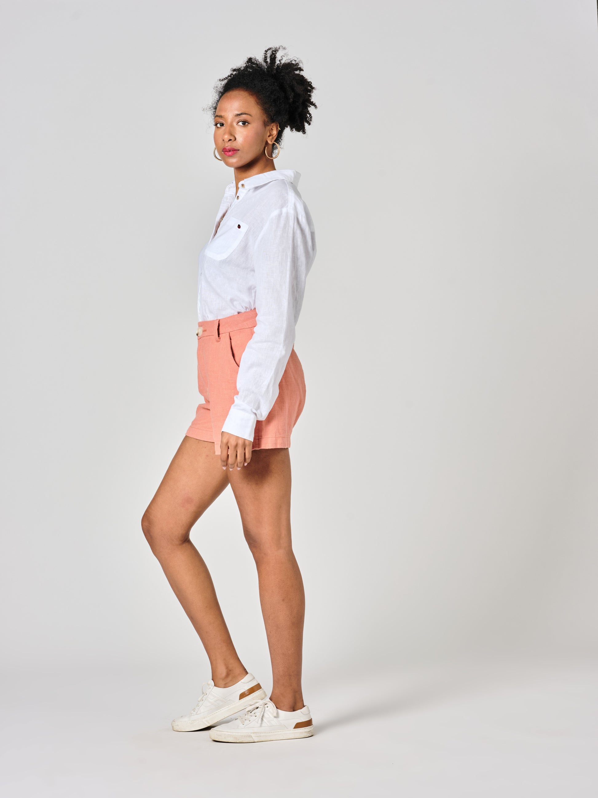 Short court taille haute safran AXELLE
