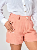Short court taille haute safran AXELLE