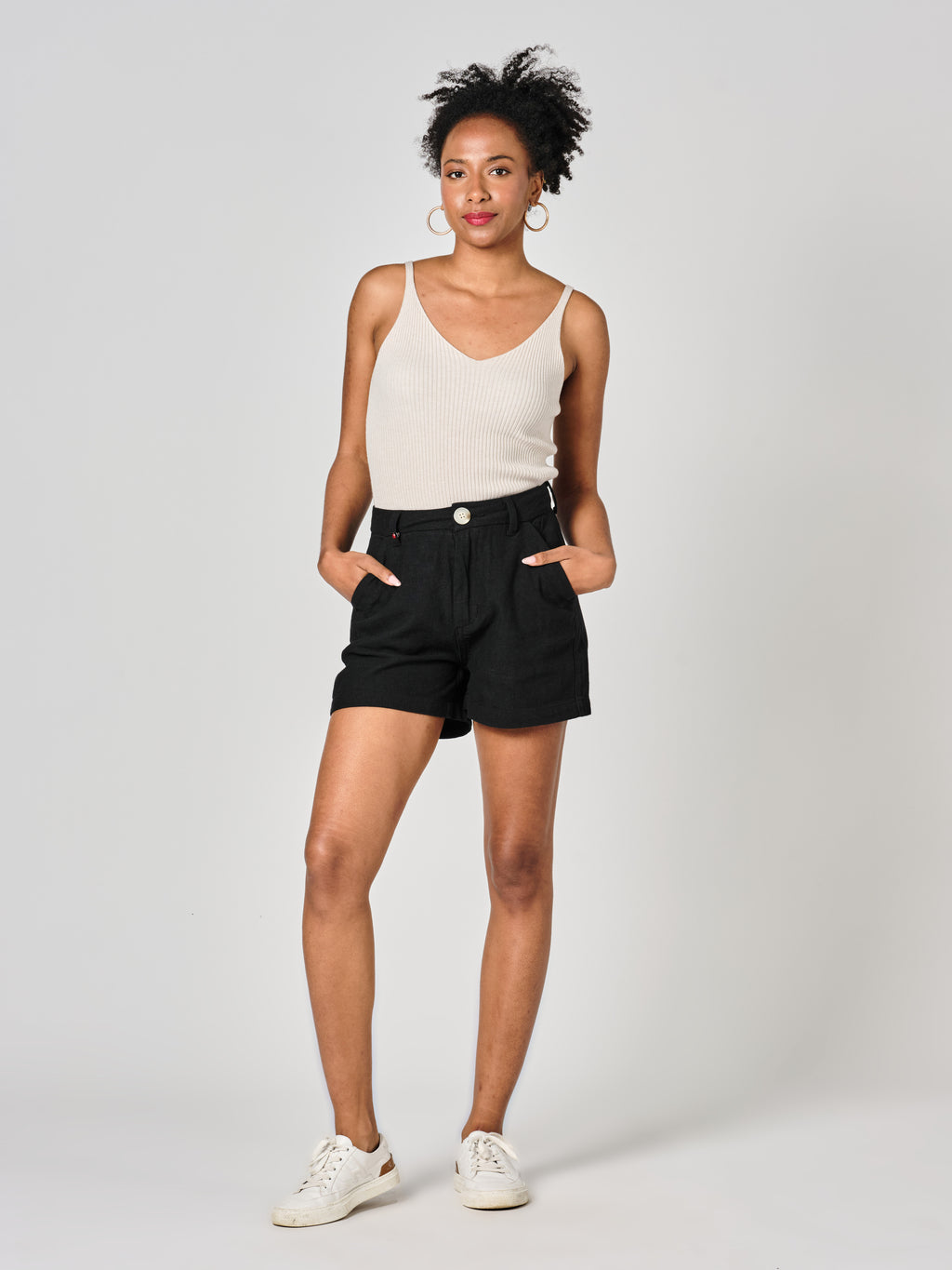 Short court taille haute noir AXELLE