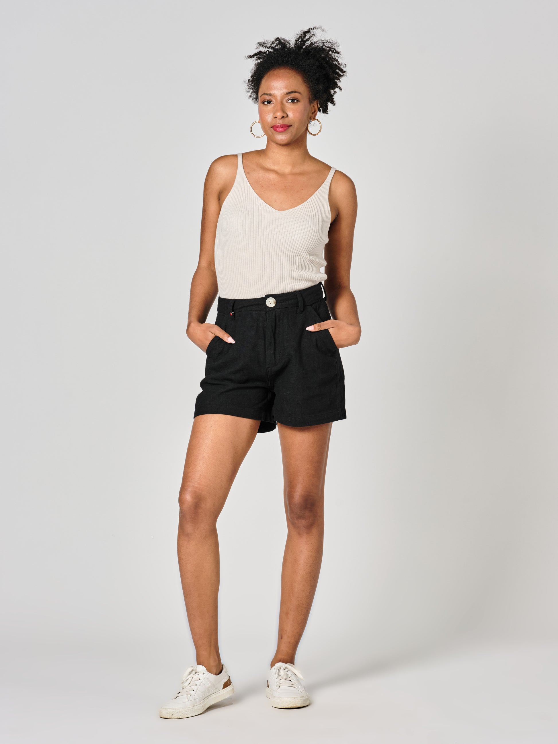 Short court taille haute noir AXELLE