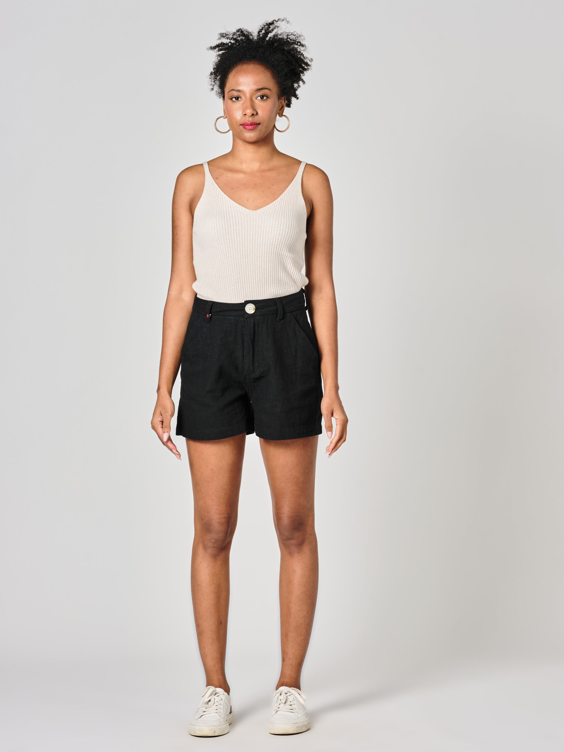 Short court taille haute noir AXELLE