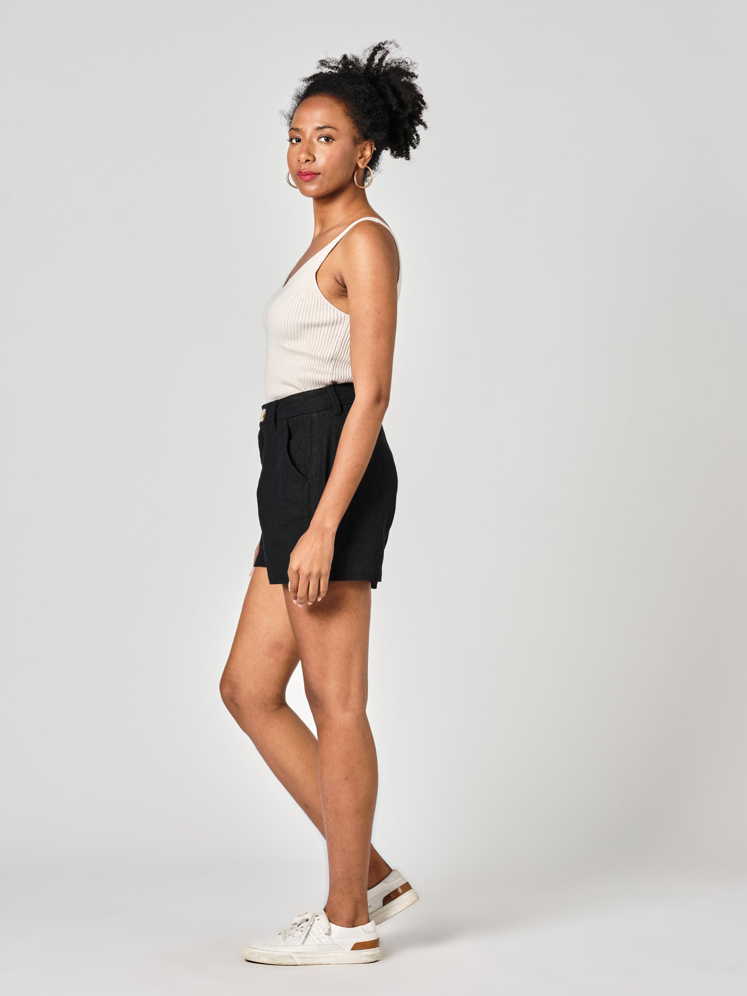 Short court taille haute noir AXELLE
