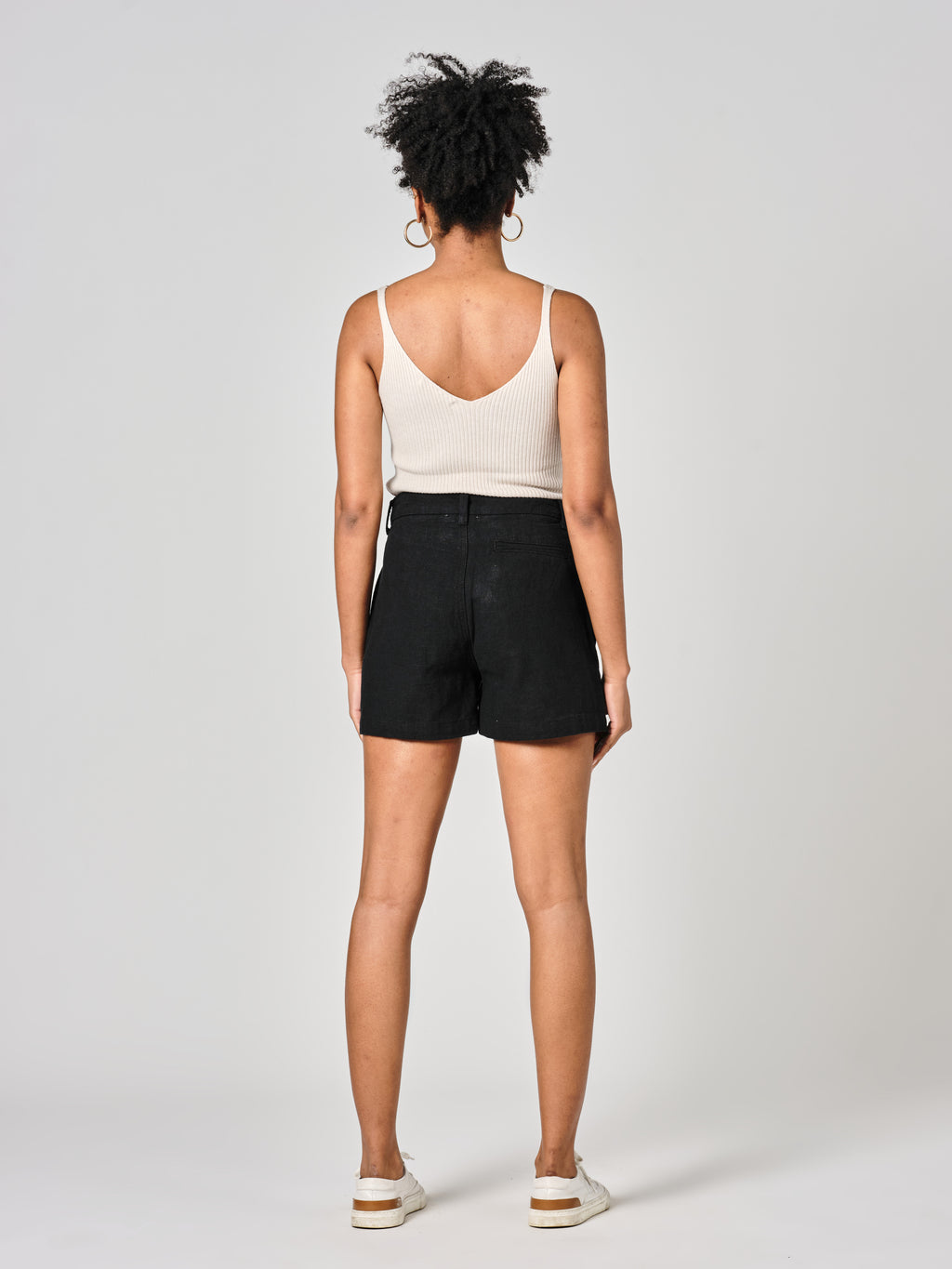 Short court taille haute noir AXELLE