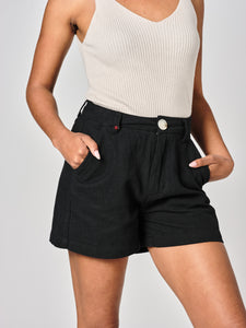 Short court taille haute noir AXELLE