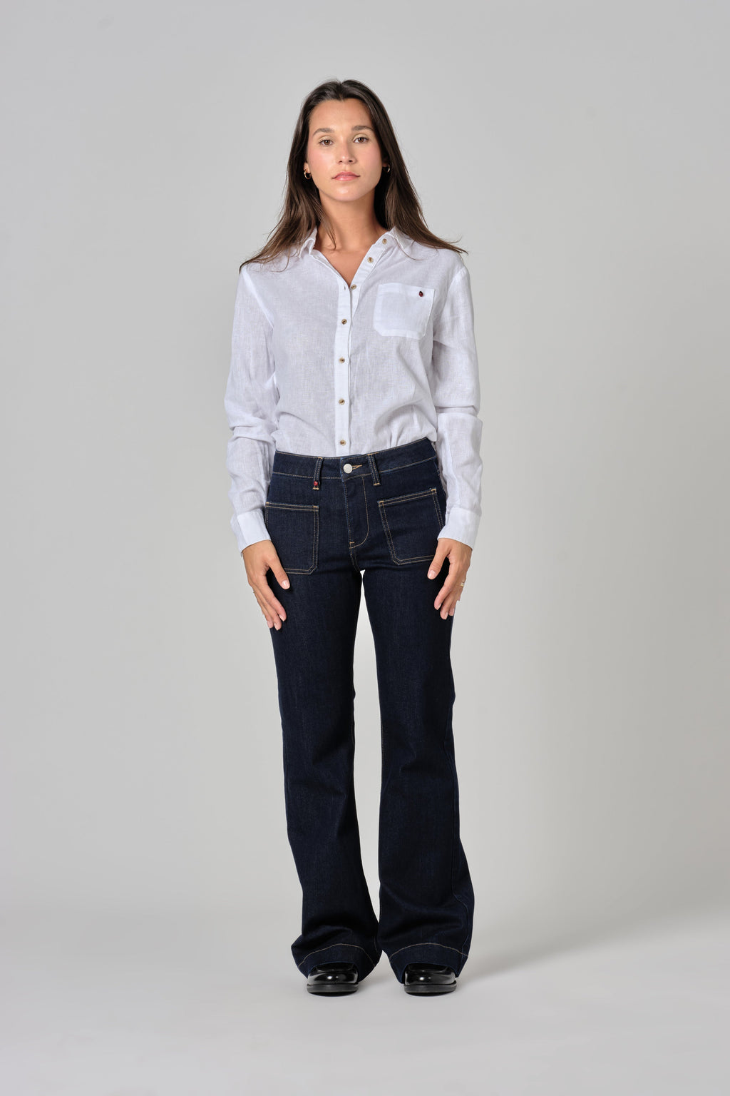 BELLA raw bootcut jeans