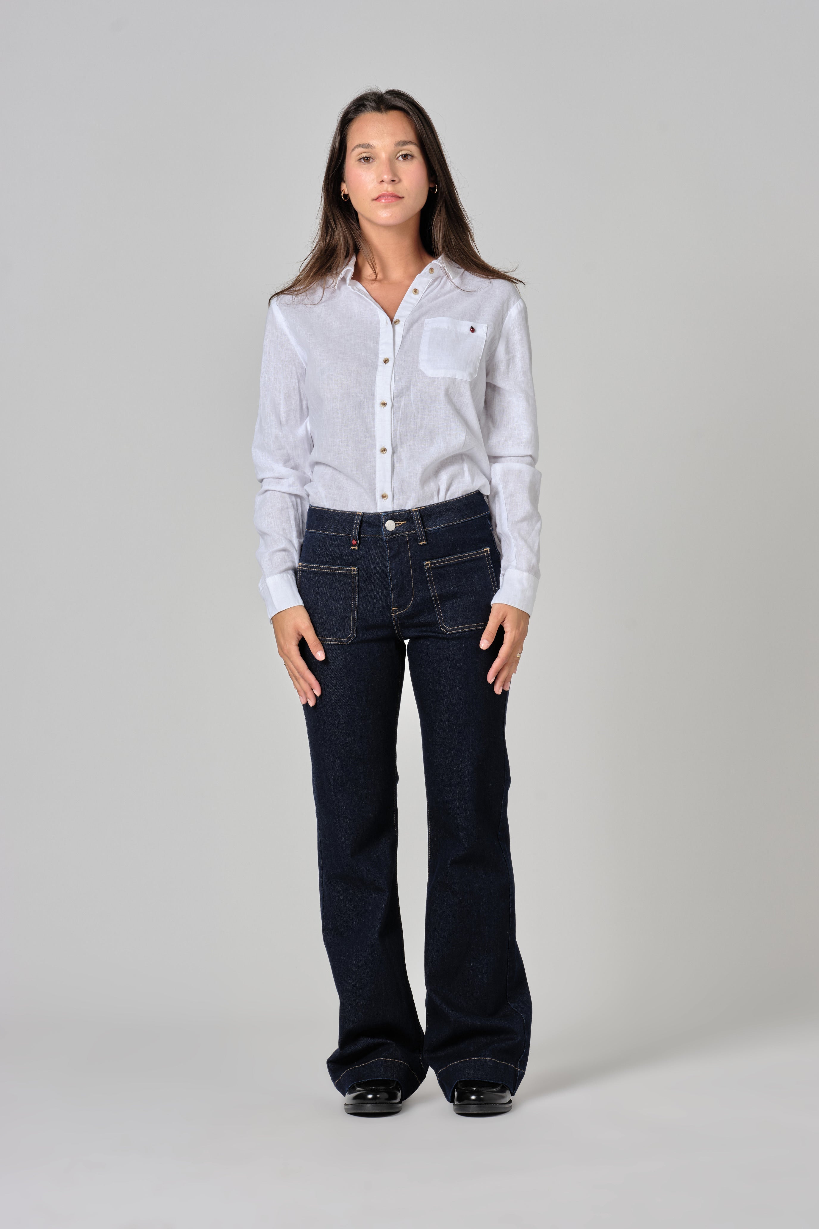 BELLA raw bootcut jeans