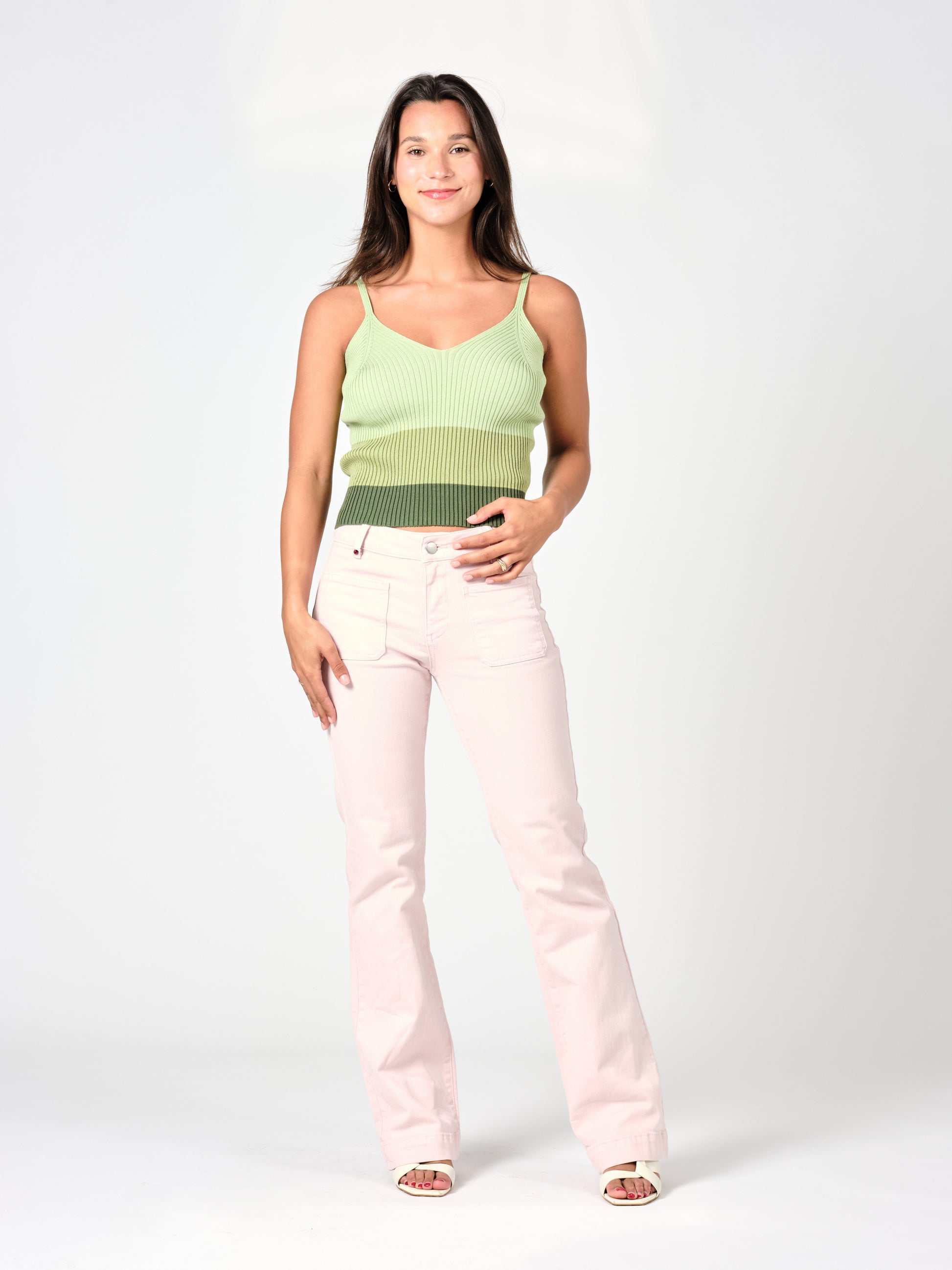 BELLA pink bootcut jeans