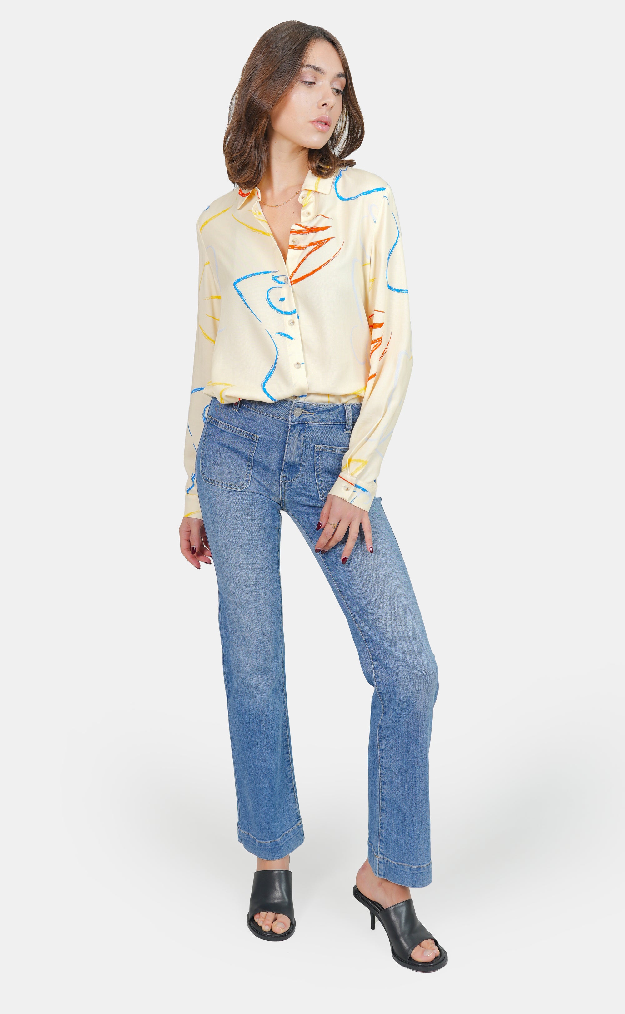 Jean bootcut bleu BELLA