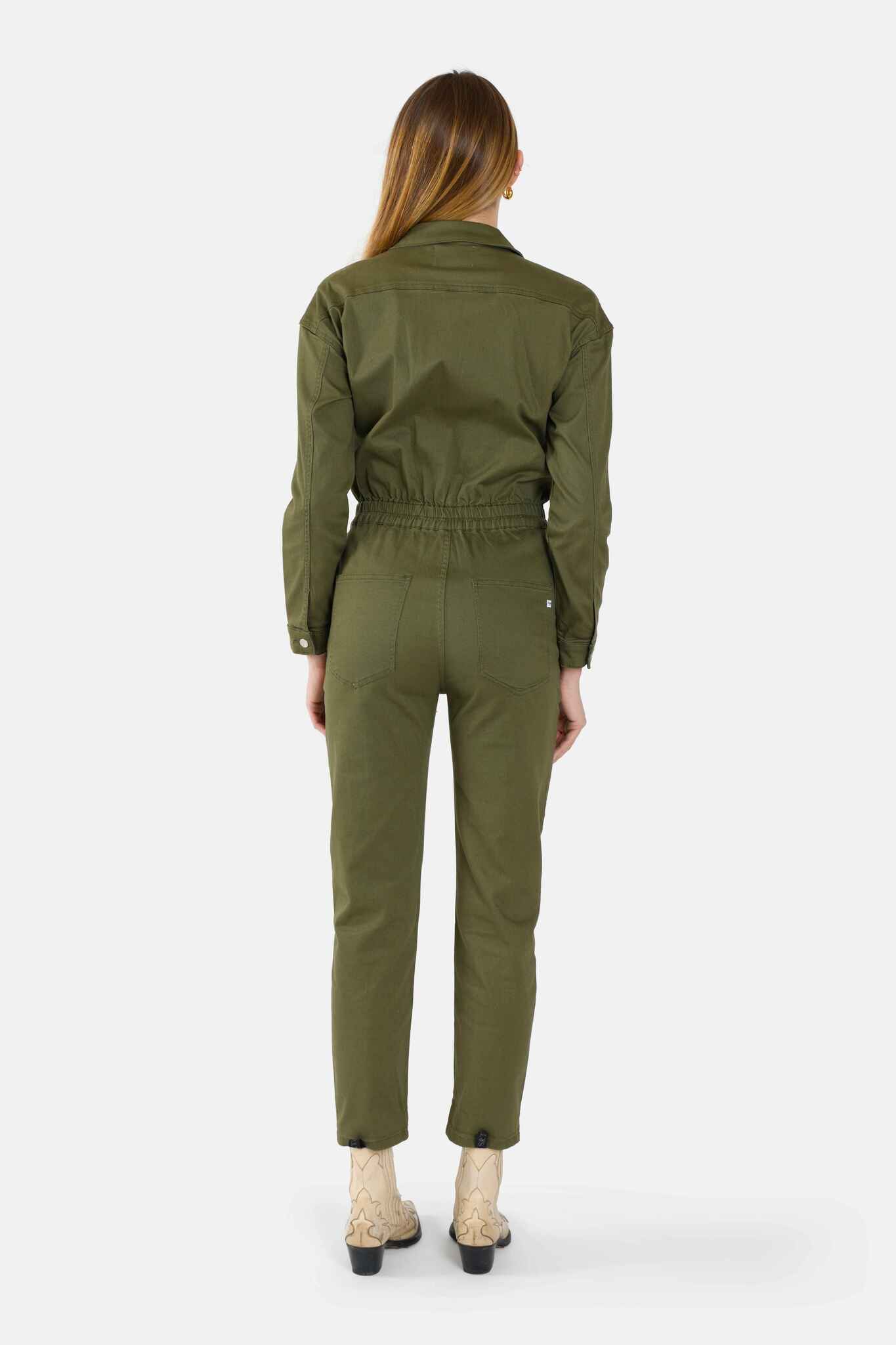 DAUPHINE khaki long-sleeved jumpsuit
