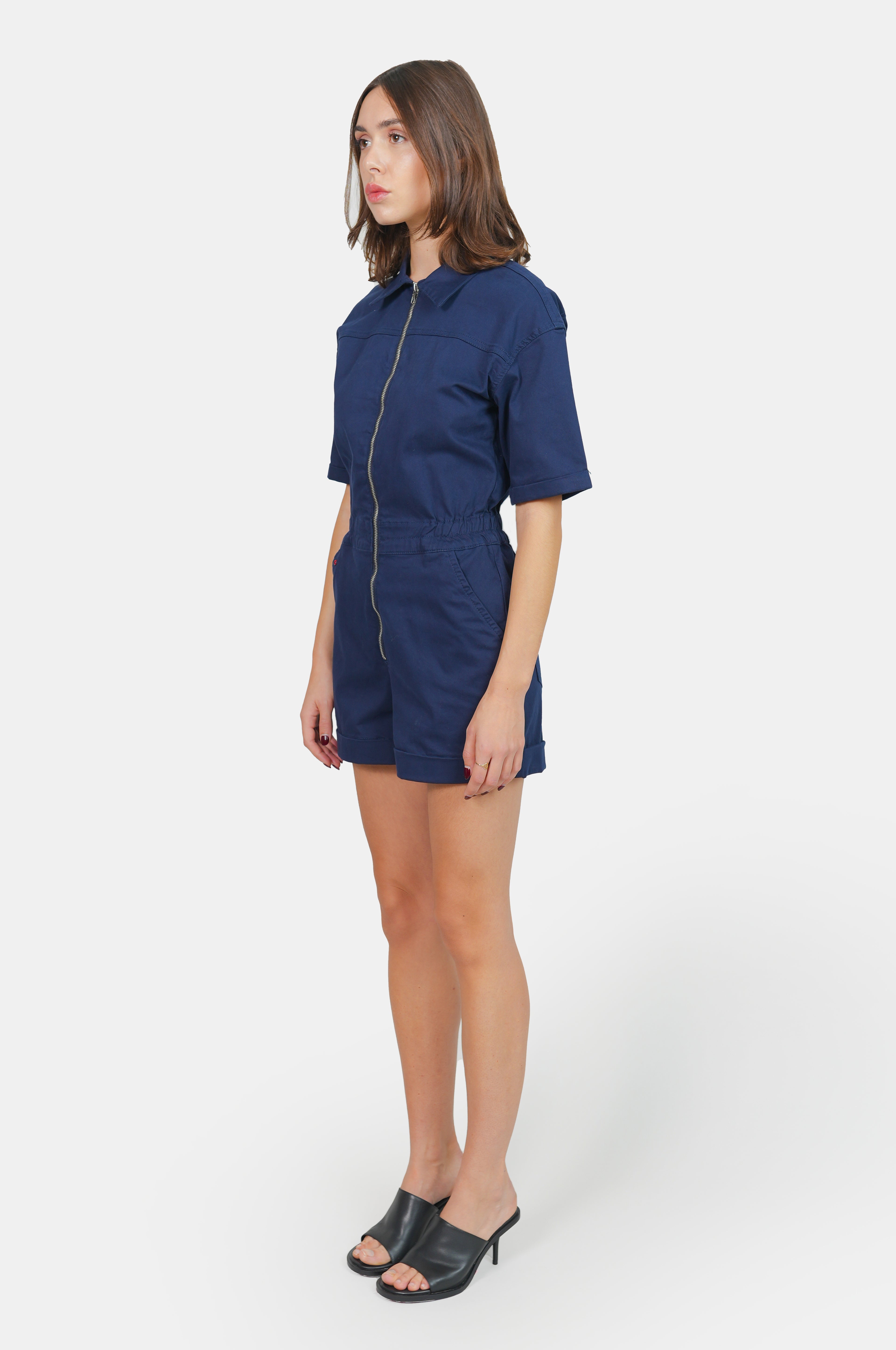 DOLCE navy blue cotton playsuit