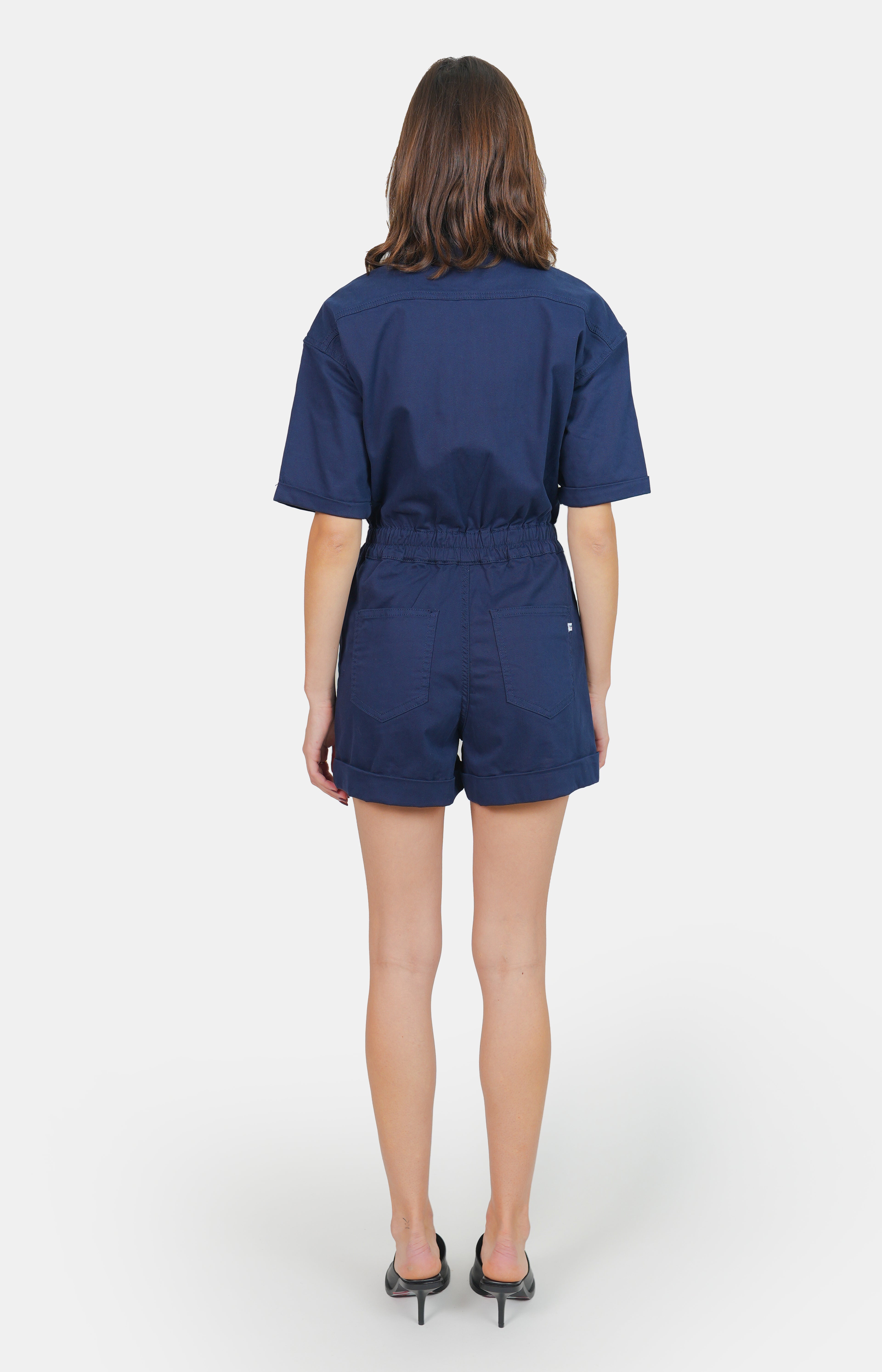DOLCE navy blue cotton playsuit
