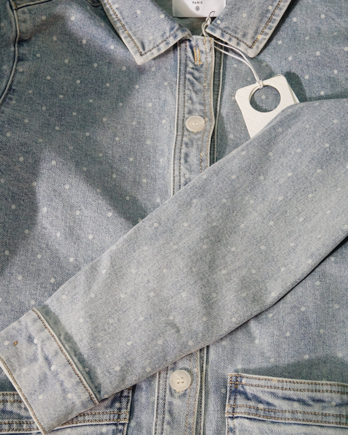 Veste en jean bleu VIVIAN POIS XS - Seconde vie