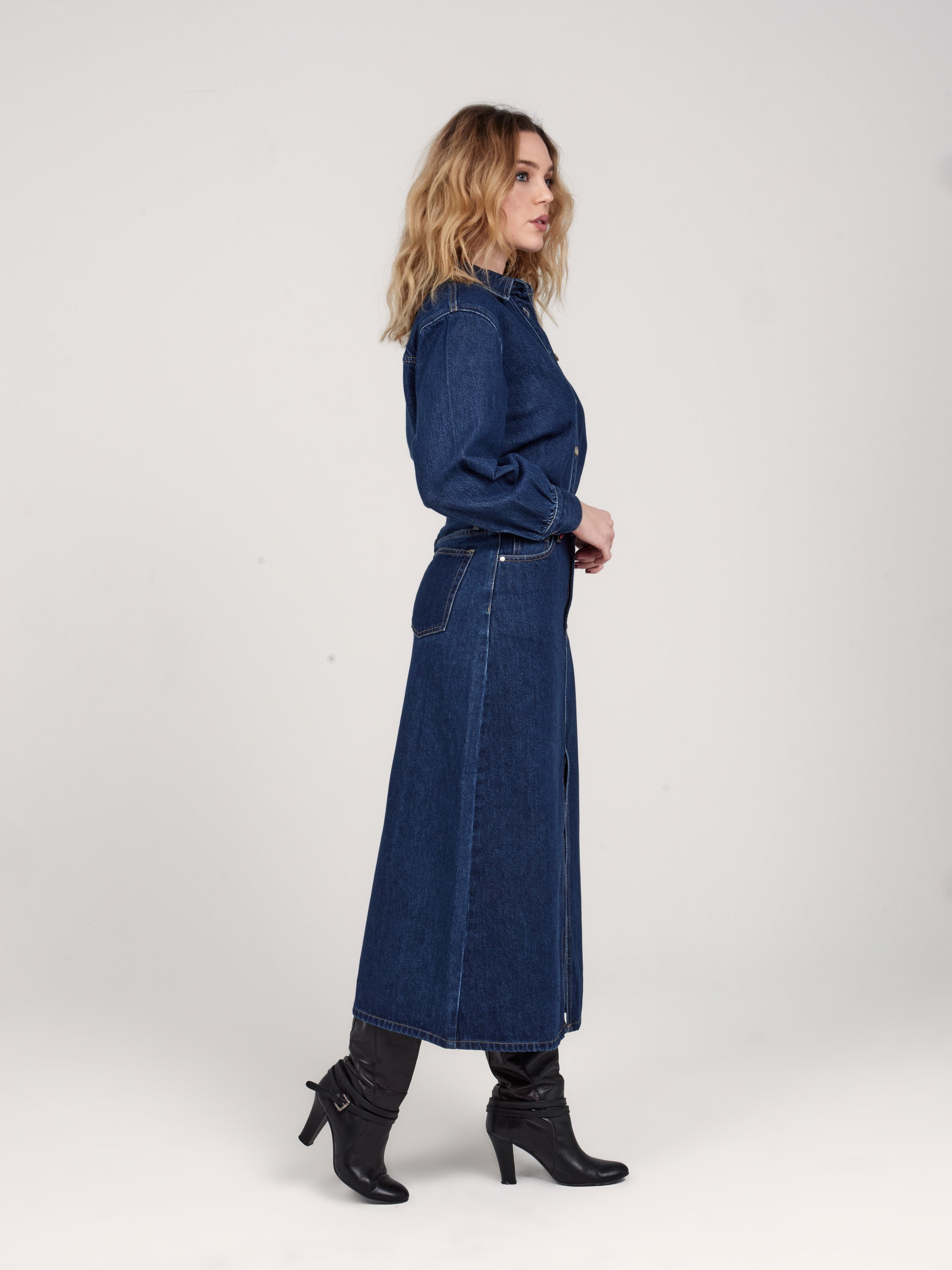 Jupe longue stone AMBER en coton