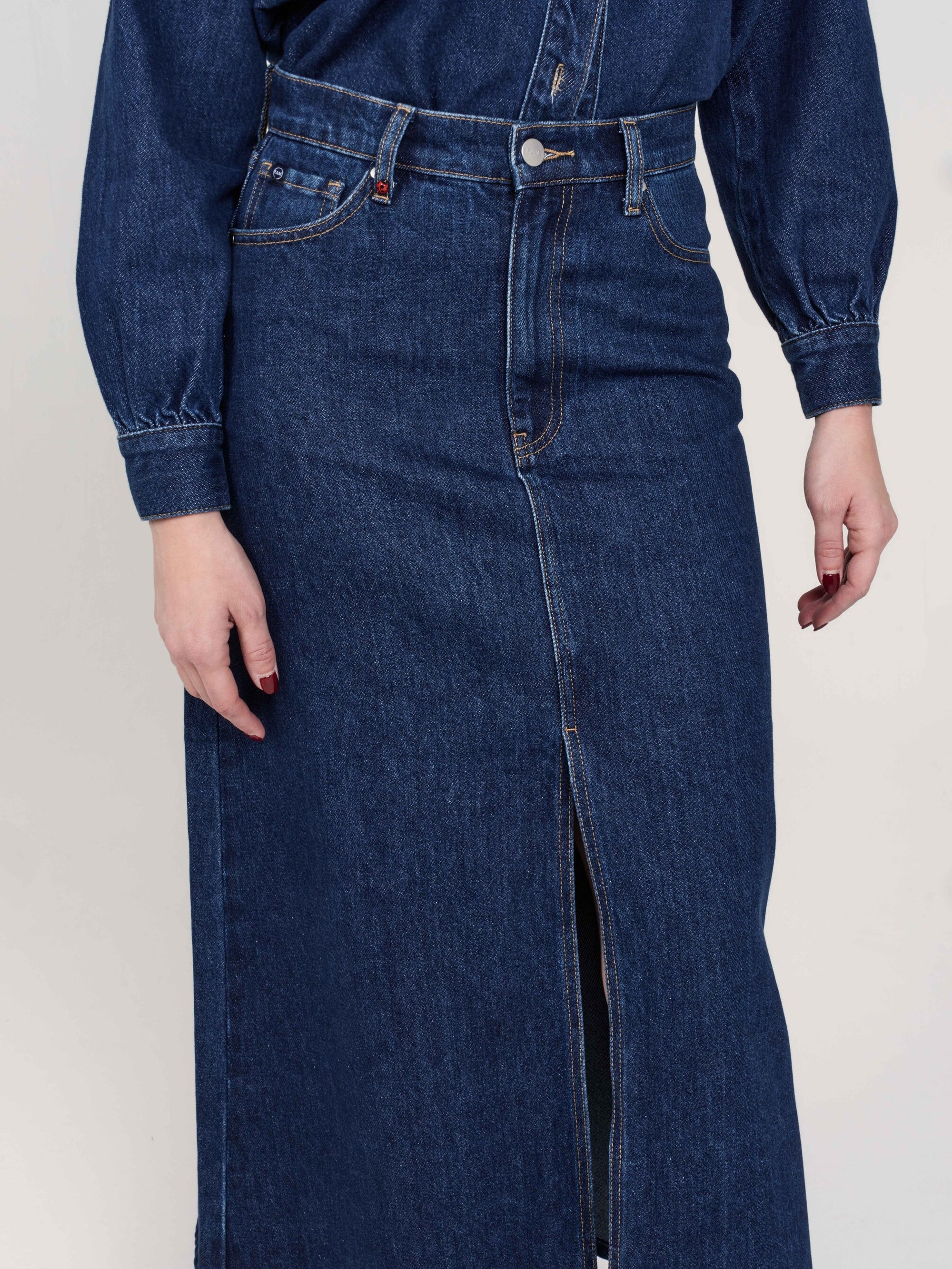 AMBER stone cotton long skirt