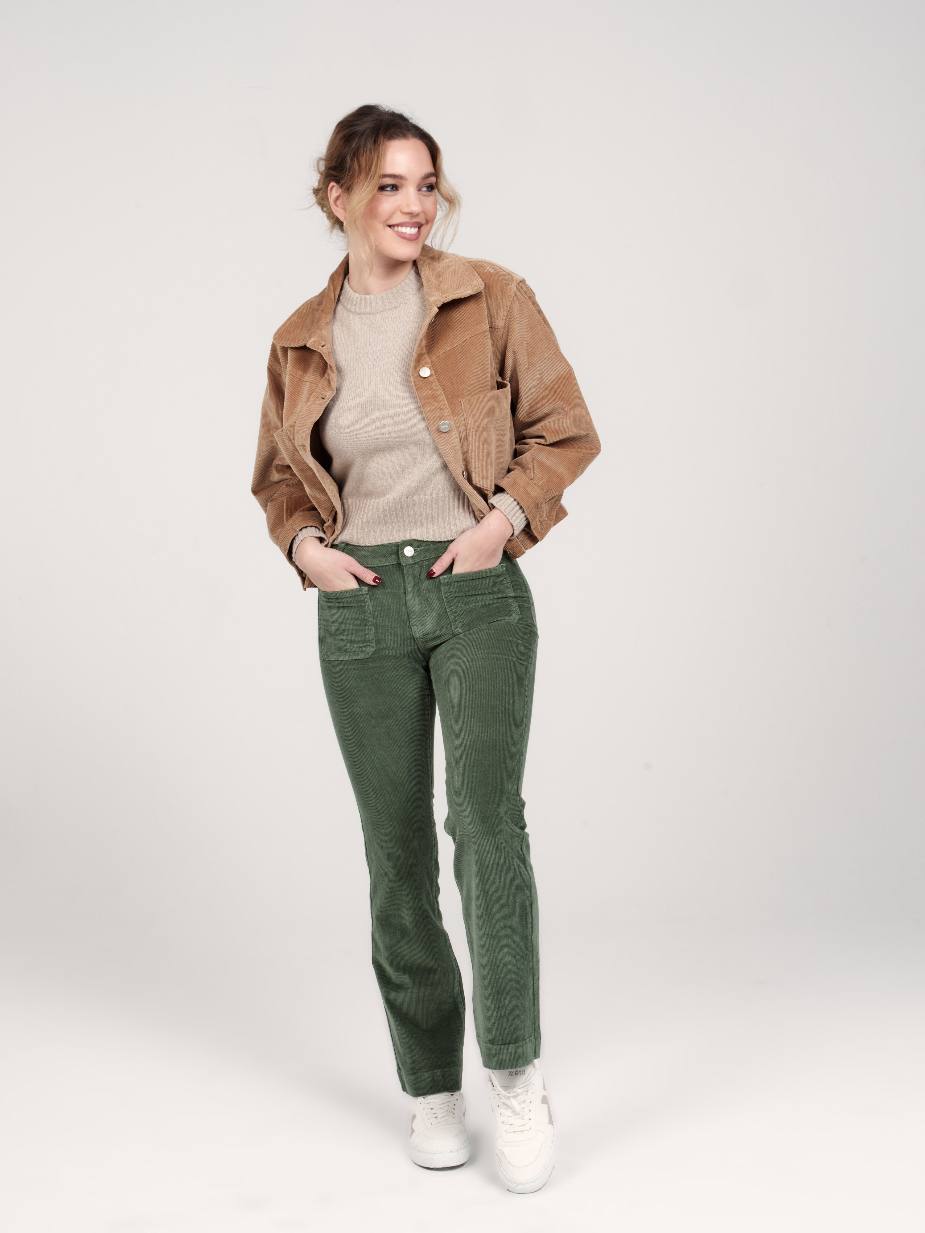 Veste oversize en velours camel VICKY