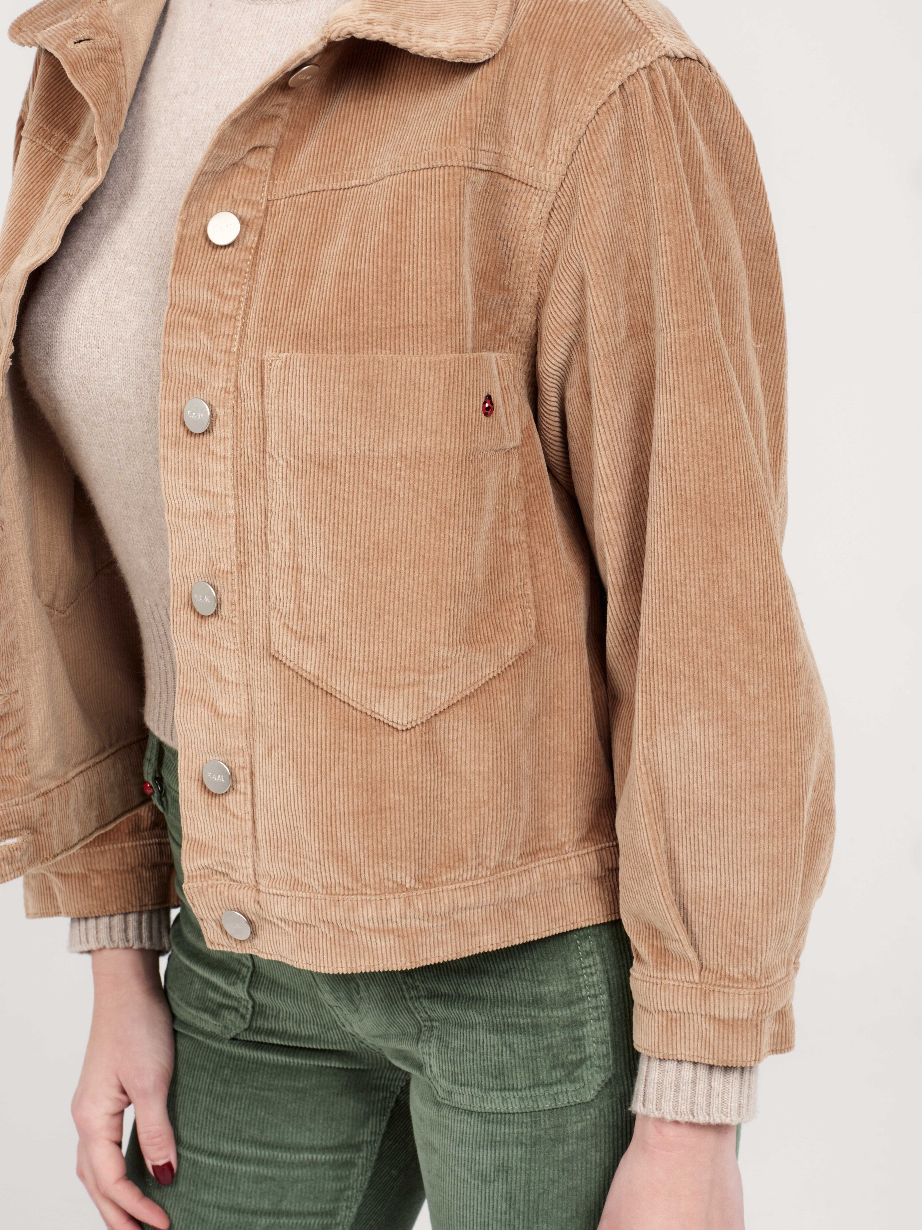 Veste oversize en velours camel VICKY