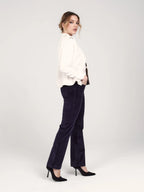 Pantalon bootcut en velours taille mi-haute BELLA