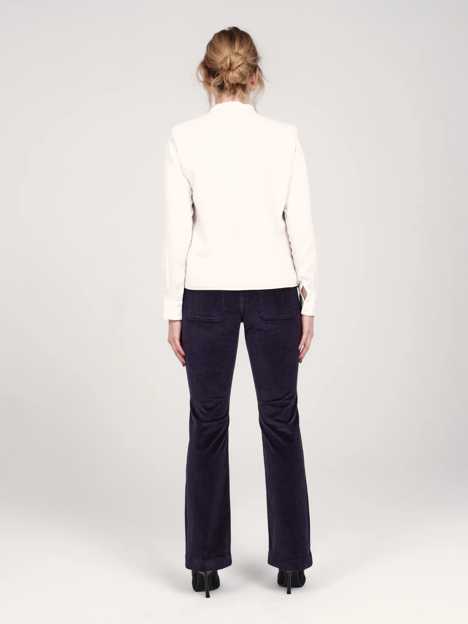BELLA navy blue velvet bootcut pants