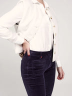 Pantalon bootcut en velours taille mi-haute BELLA