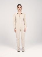 Combinaison manches longues en velours beige DAUPHINE