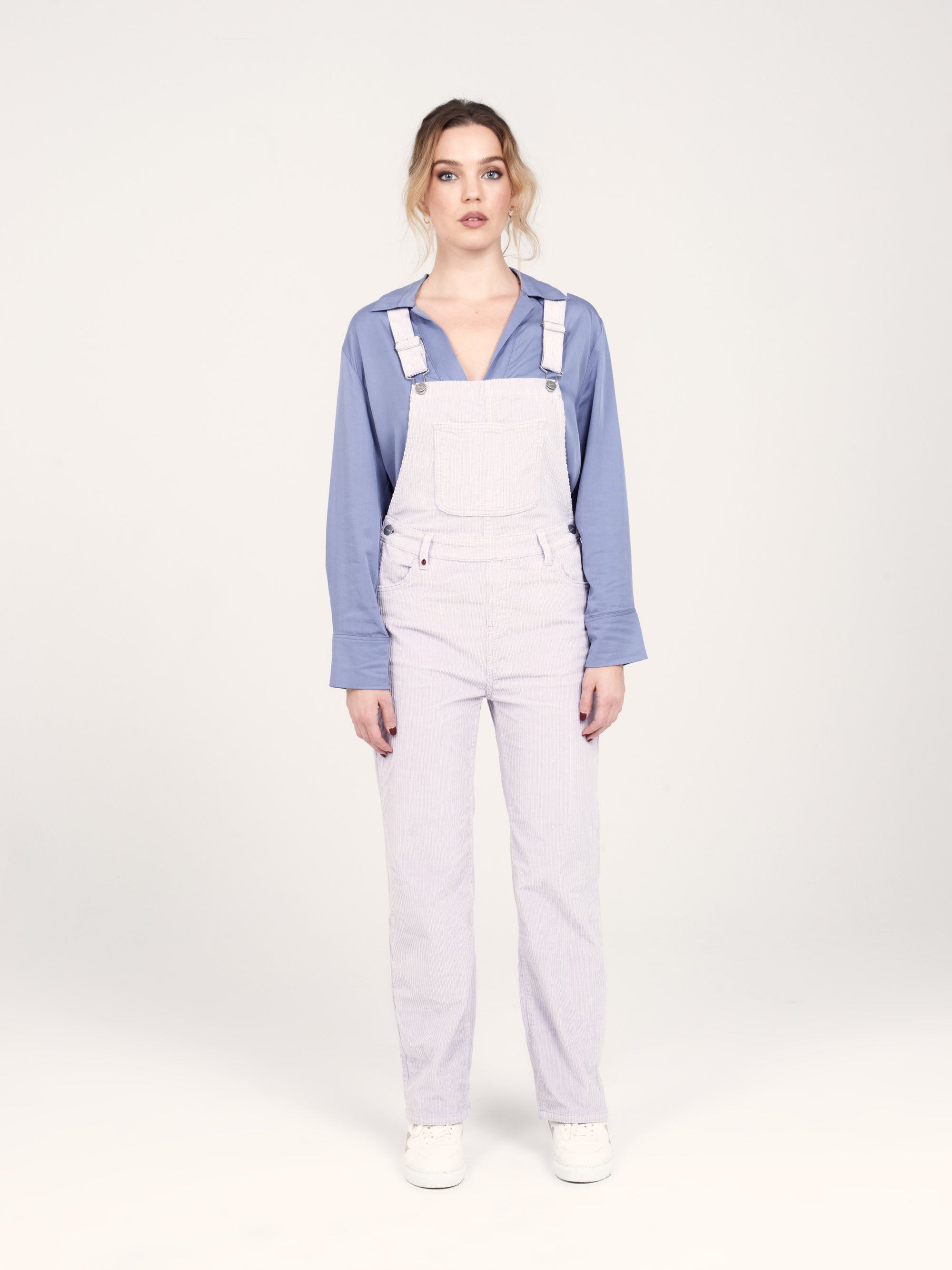 DESIRE Grey Flax Velvet Overalls