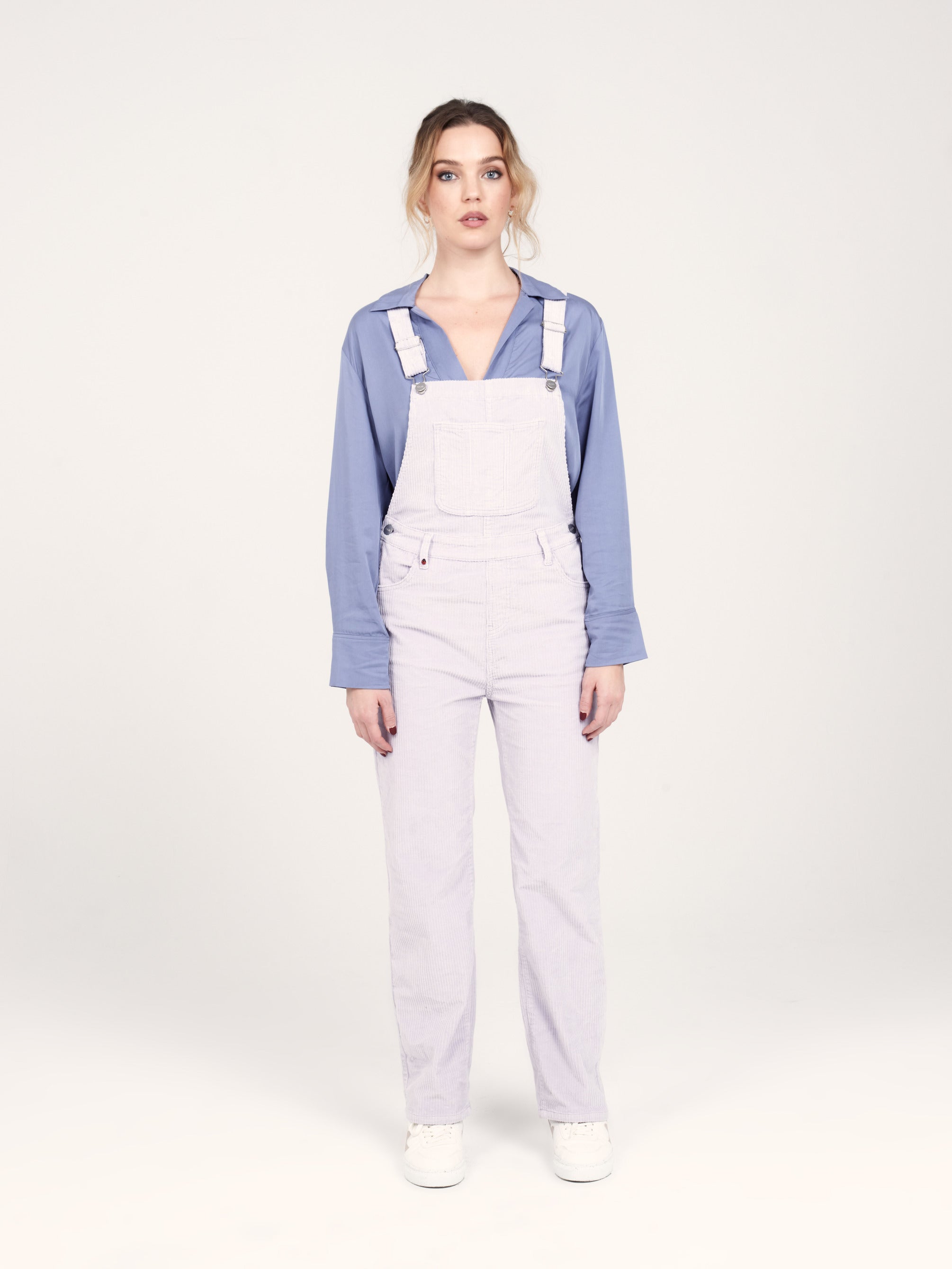 DESIRE Grey Flax Velvet Overalls