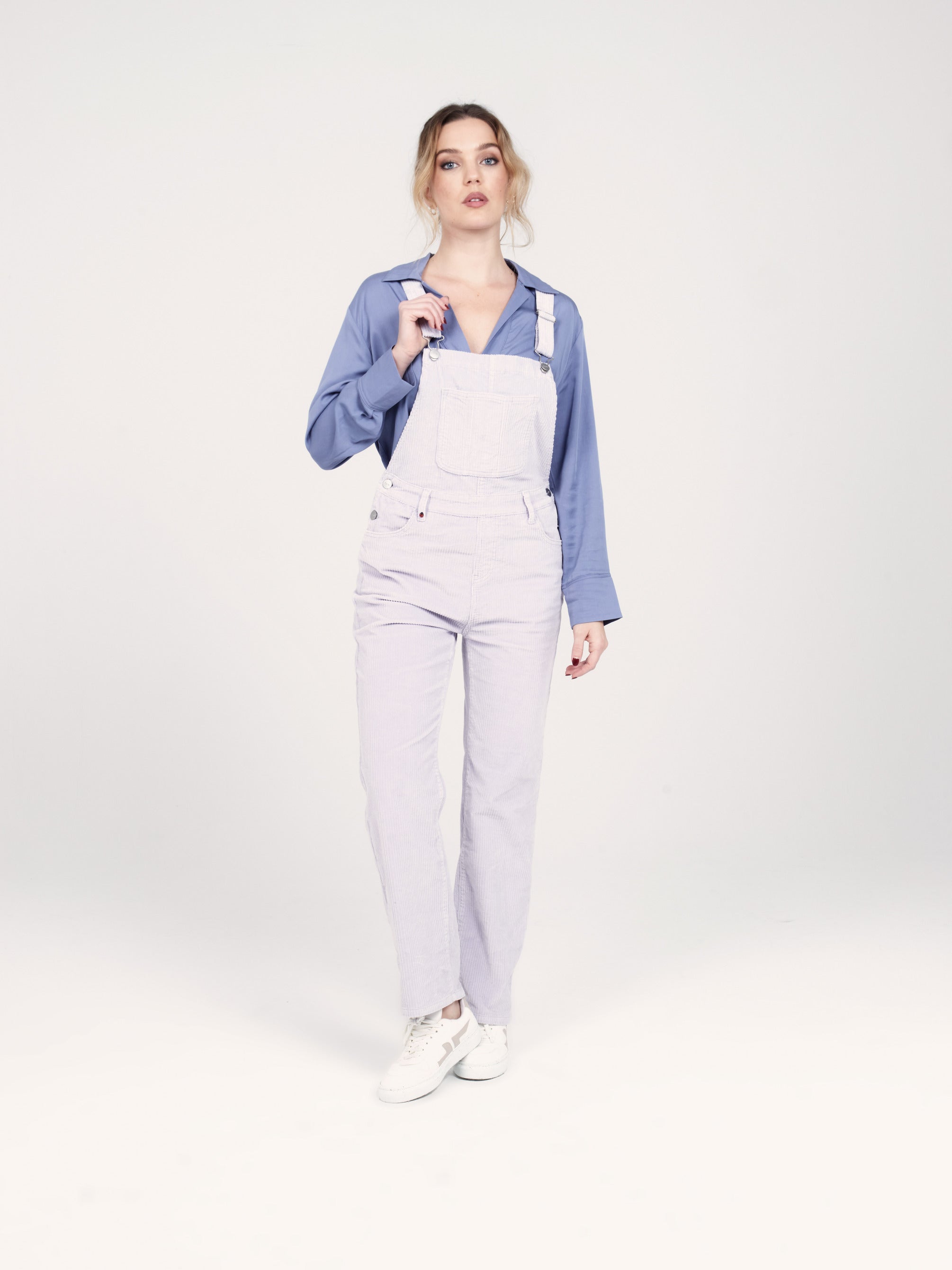 Salopette en velours Flax Grey DESIRE – F.A.M. JEANS