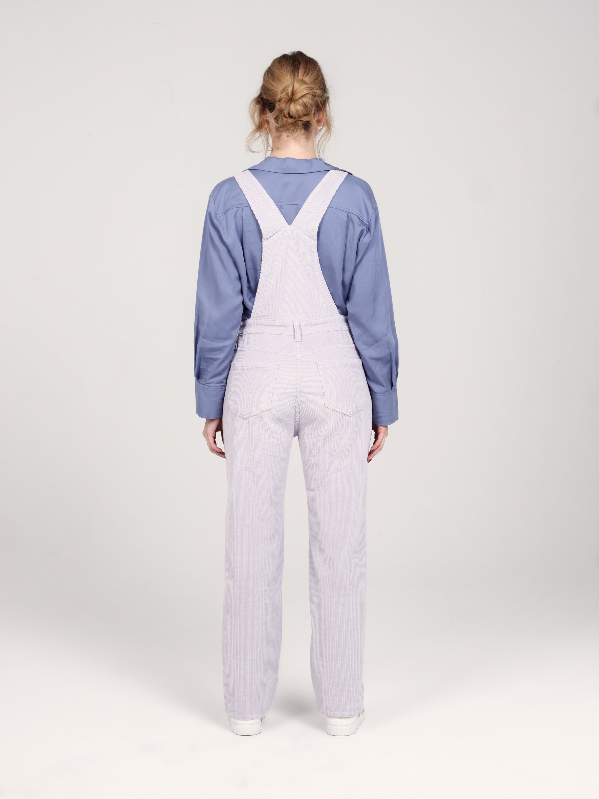 DESIRE Grey Flax Velvet Overalls
