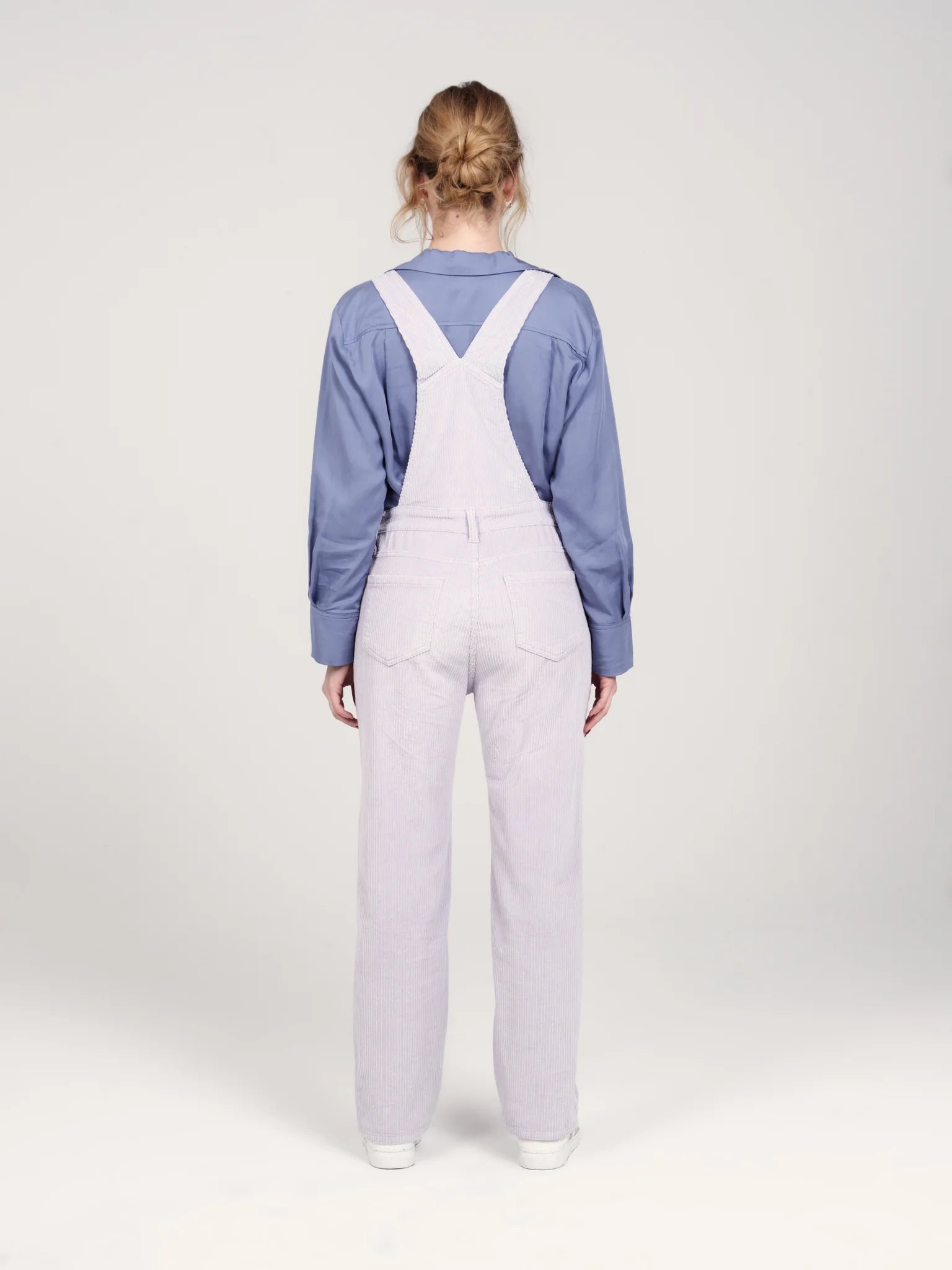 DESIRE Grey Flax Velvet Overalls