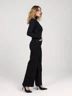 Jean large noir FLEURE